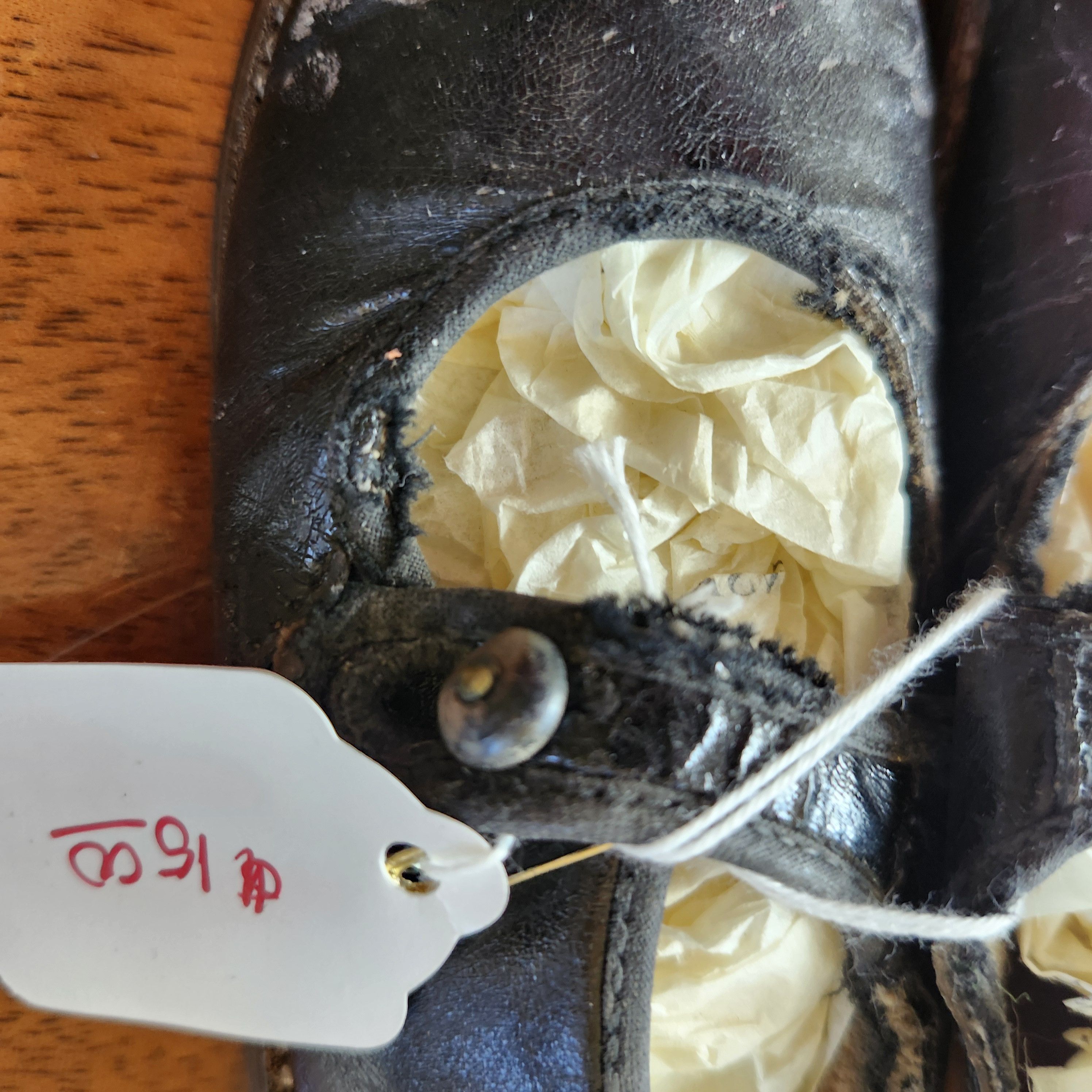 Other Vintage Black Leather Button Baby Shoe Infant Collectible Size ONE SIZE - 5 Thumbnail