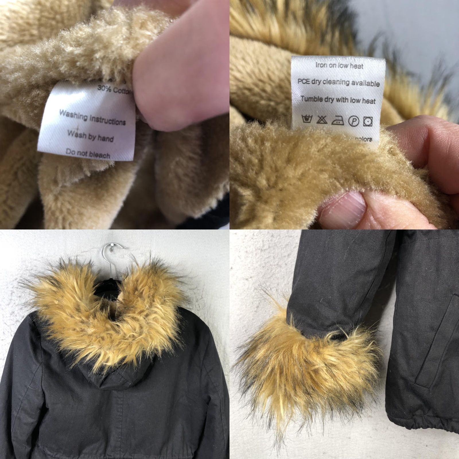 Vintage VINTAGE Roiii Jacket Womens Medium Black Faux Fur Hood Cuffs Lined Parka Penny Lane Y2K Size M / US 6-8 / IT 42-44 - 8 Thumbnail