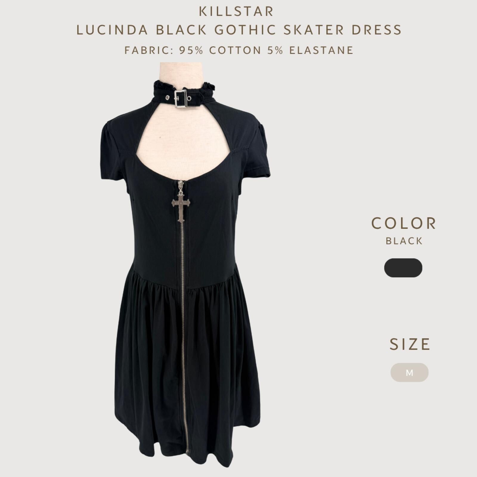 Killstar Killstar Lucinda Gothic Skater Dress M Size M / US 6-8 / IT 42-44 - 2 Thumbnail