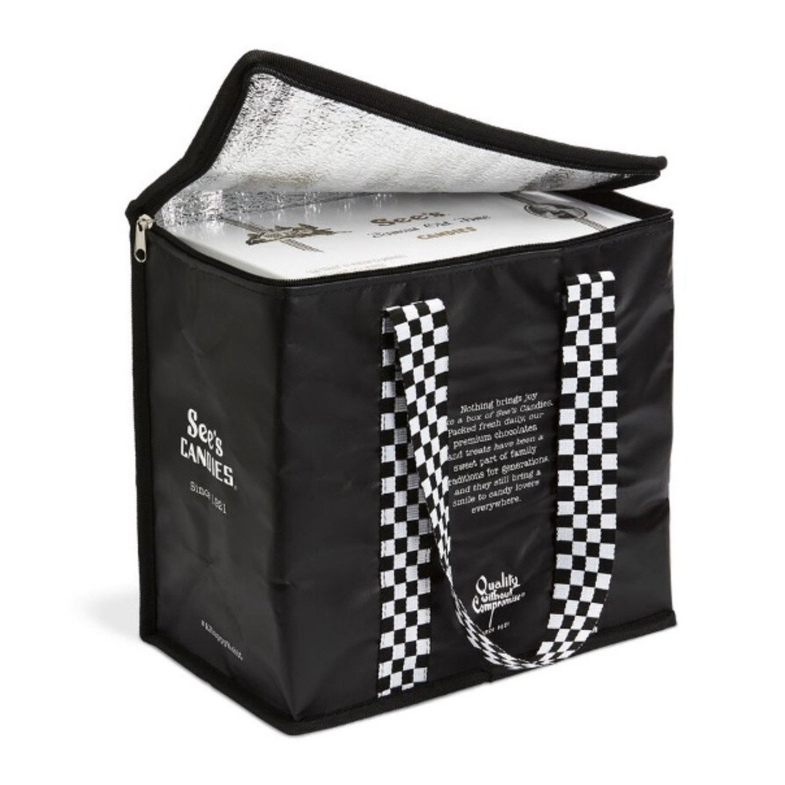Other See’s Candy Black Soft Sided Reusable Cooler Zippered Bag Size ONE SIZE - 5 Thumbnail