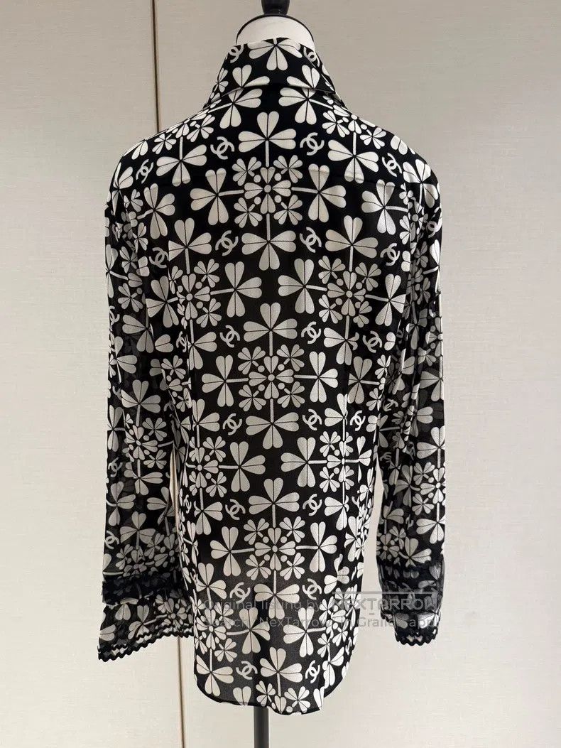 Chanel Chanel 21B Clover Silk Shirt Size XS / US 0-2 / IT 36-38 - 2 Thumbnail