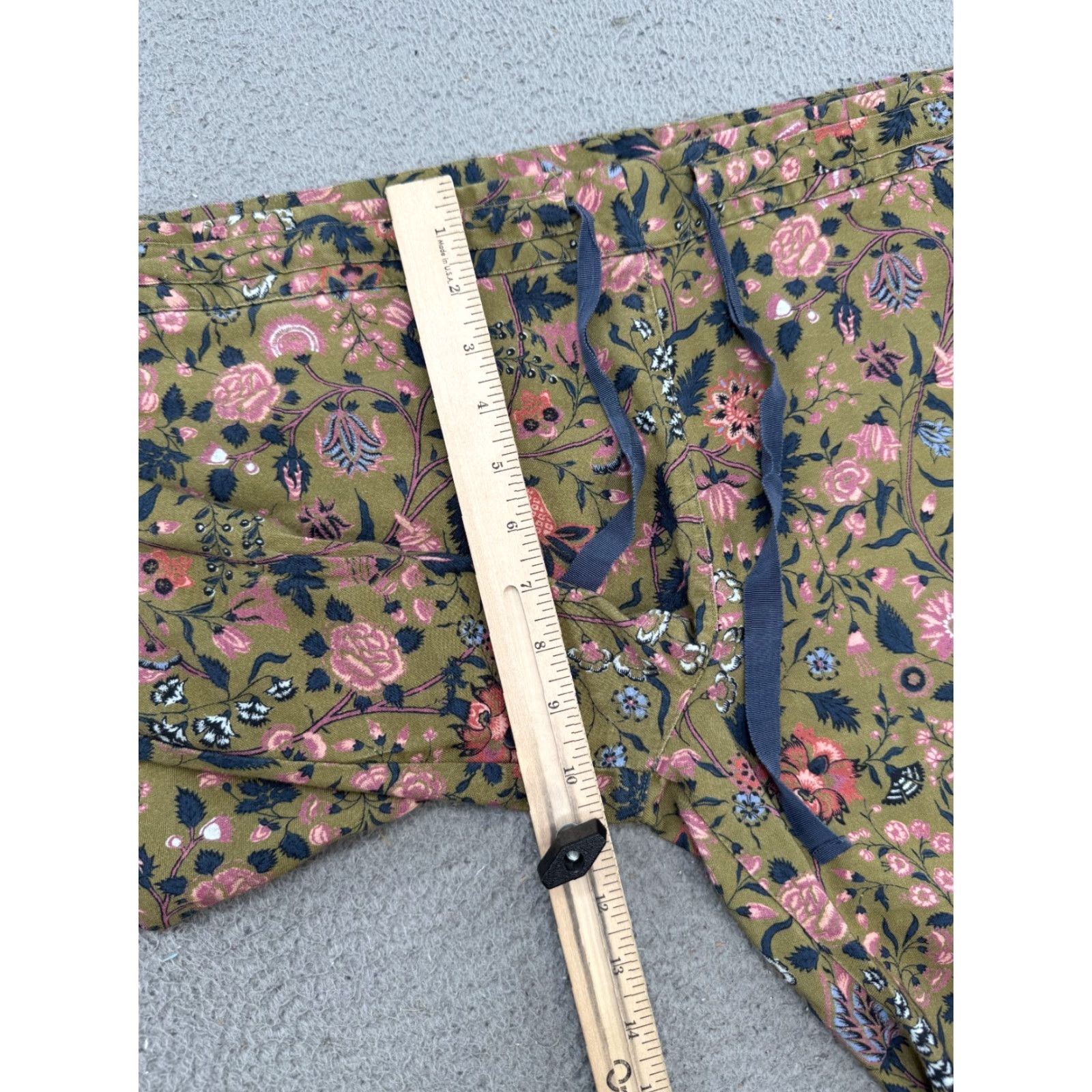 Vintage Sundance Pants Women's Floral Boho Wide Leg Pockets Size PM Petite Read Size 32" / US 10 / IT 46 - 7 Thumbnail