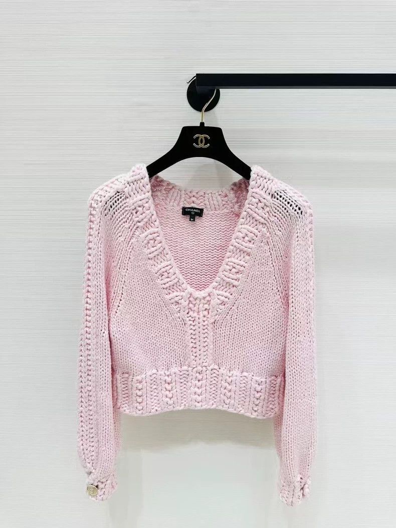 Chanel Chanel 22 Spring and Summer Popular Pink Thick Line Sweate Size XXS / US 00 / IT 34 - 1 Thumbnail