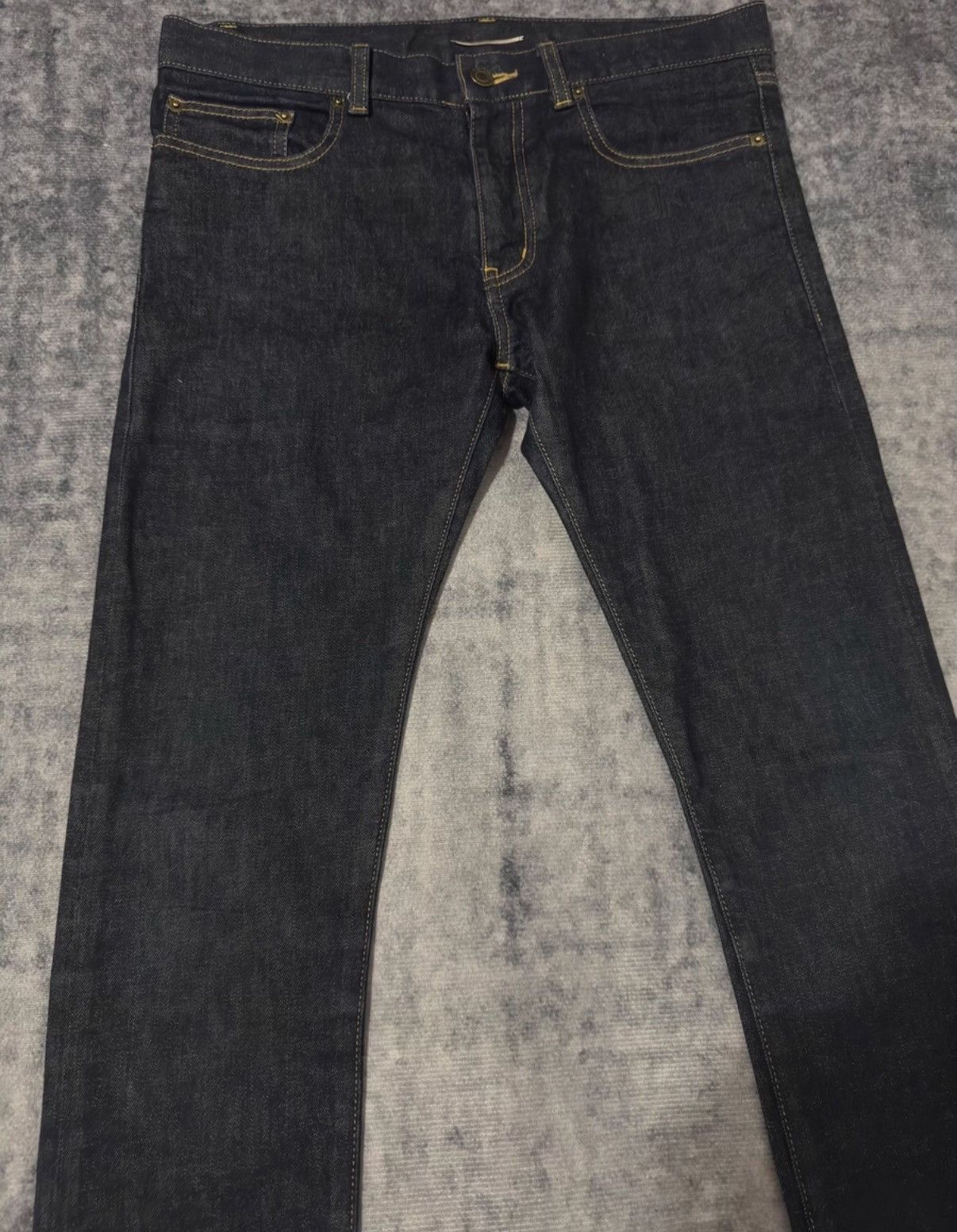 Saint Laurent Paris Saint Laurent (SLP) 13FW Dark Blue Selvedge Raw Denim Jeans Size US 31 - 3 Thumbnail