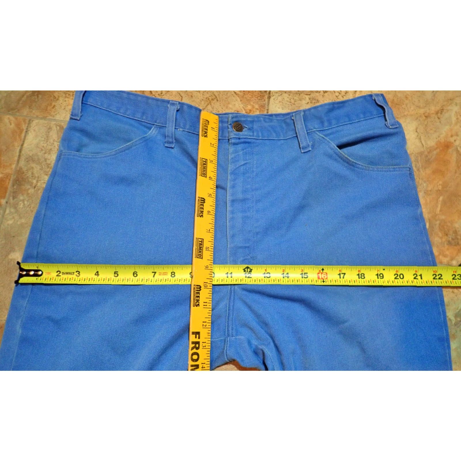 Dickies VINTAGE Dickies USA Flared Leg Blue Jeans 36 High Rise Distressed 80s Mens Size US 36 / EU 52 - 5 Thumbnail