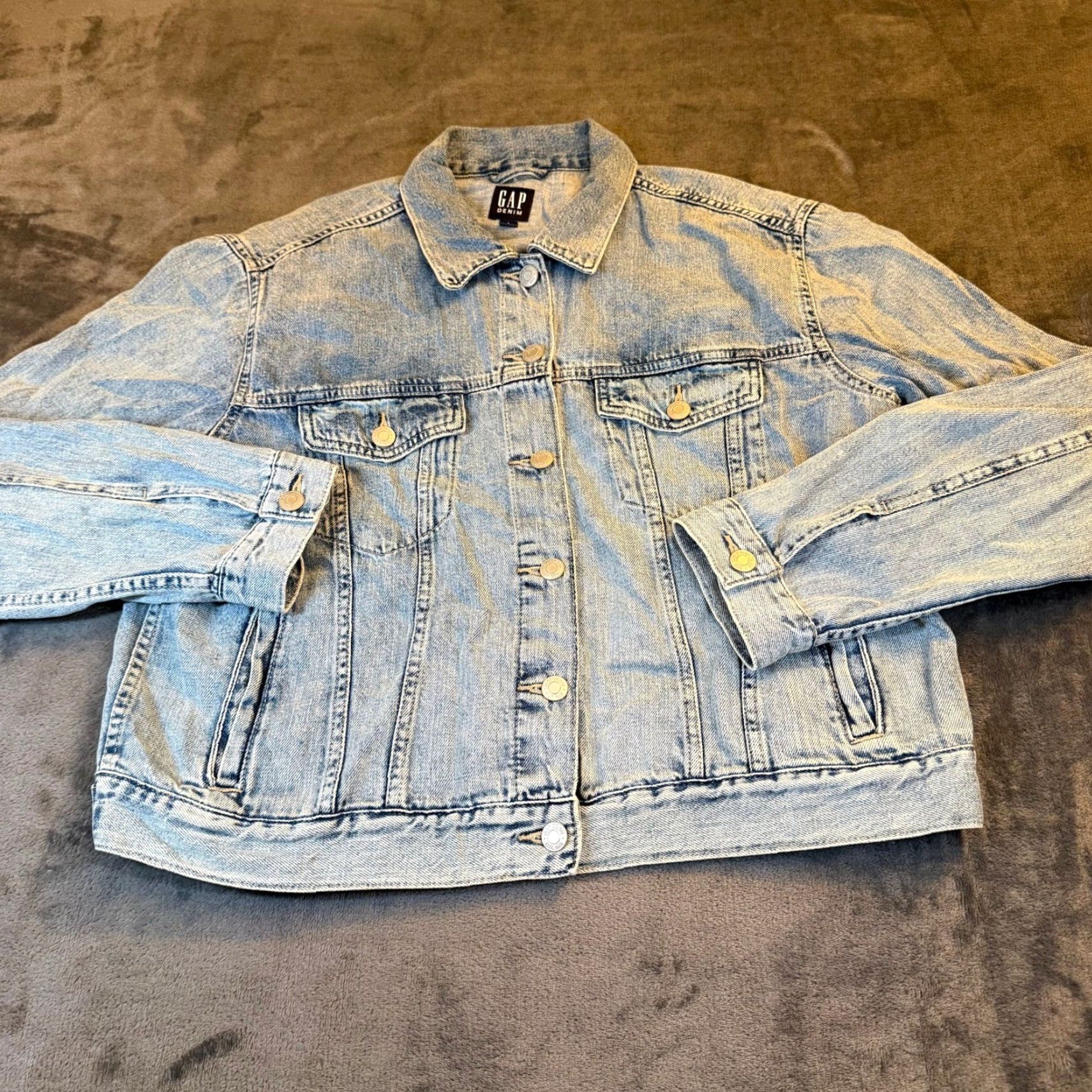 Gap GAP Jacket Denim Trucker Light Wash Classic Button Front Women L Blue Regular Size L / US 10 / IT 46 - 2 Thumbnail
