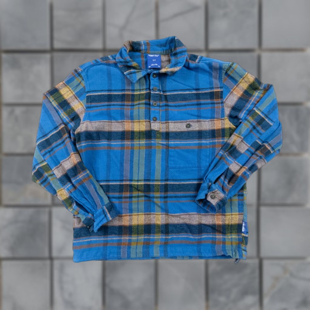 Walls Without Walls Flannel Polo Shirt Adult Small Blue Plaid Long Sleeve Collared Outdoor Mens Size US S / EU 44-46 / 1 - 1 Thumbnail