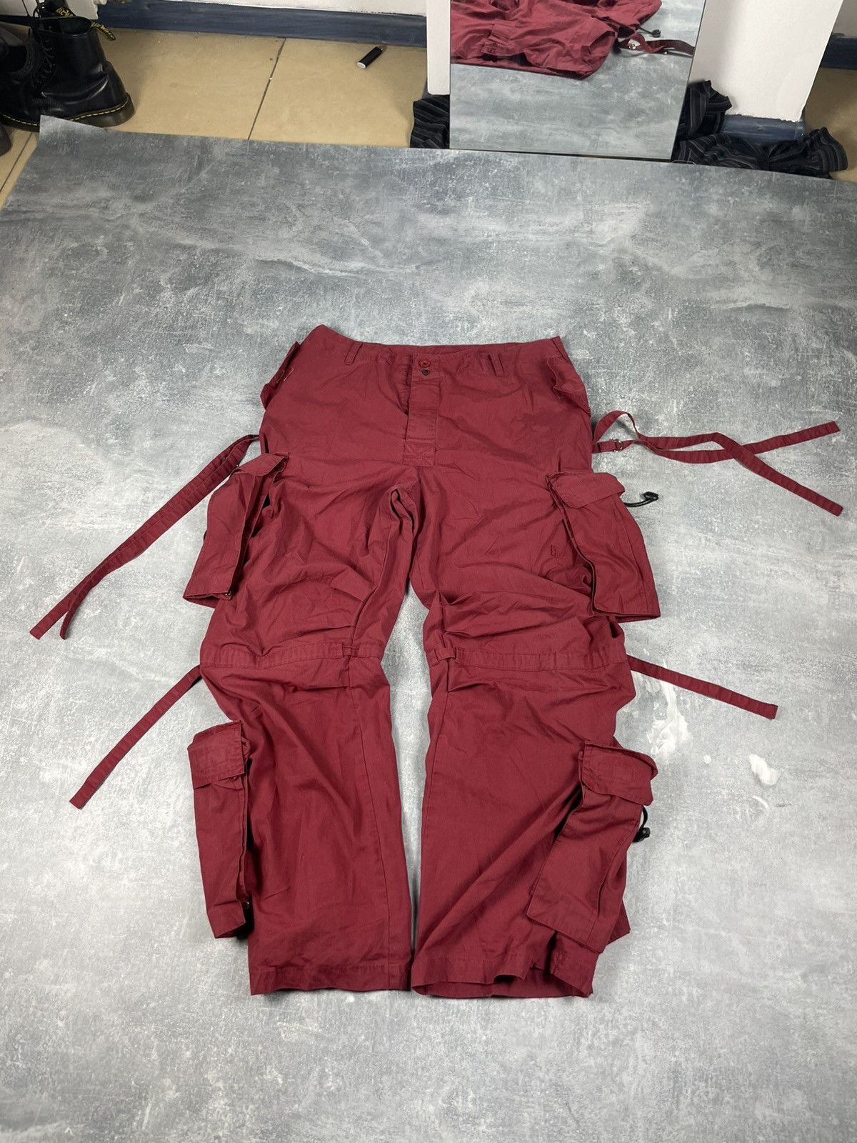 Vintage ❤️🔥 Baggy bondage Y2K cotton pants ❤️🔥 Size US 33 - 3 Thumbnail