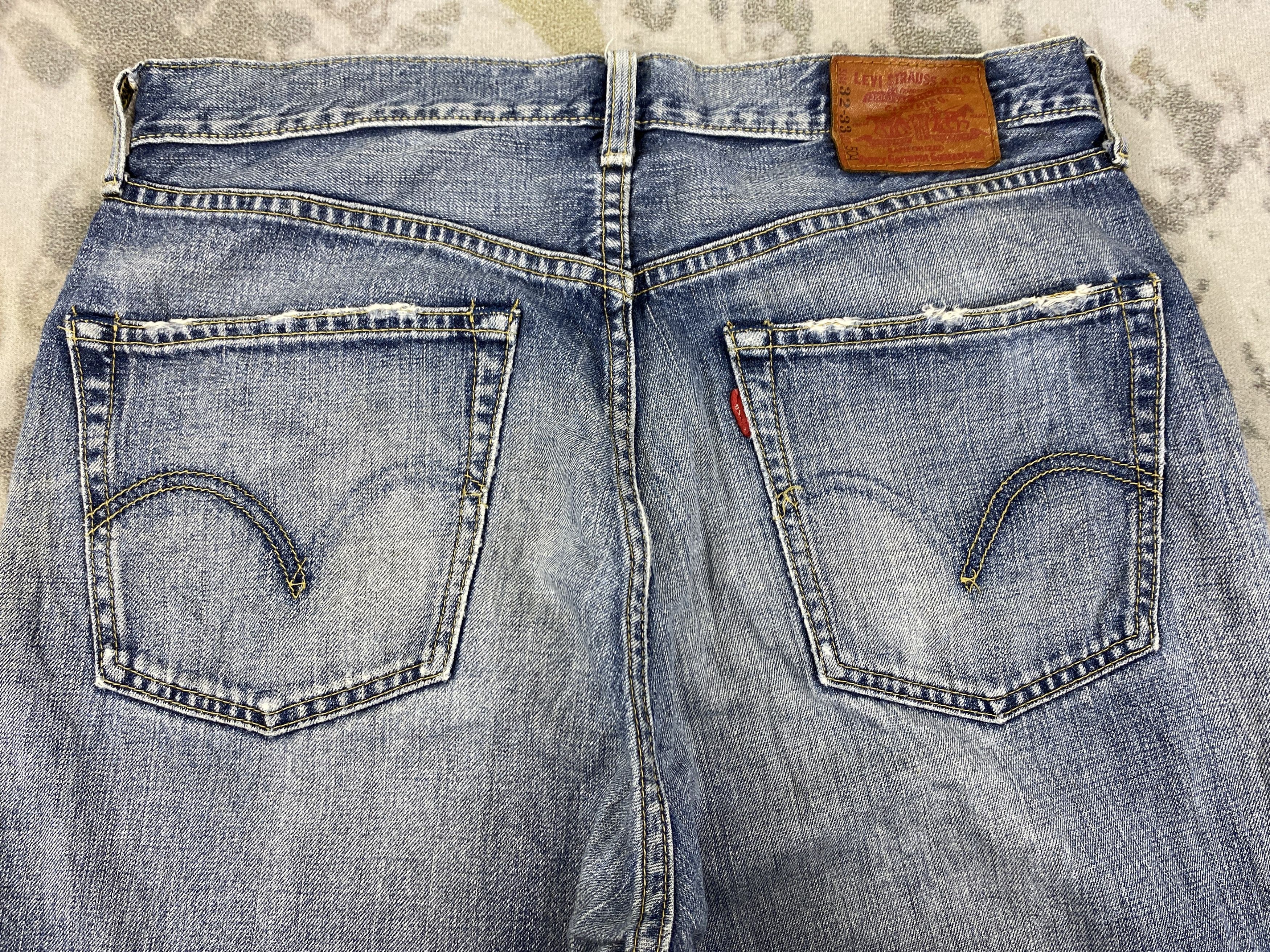 Levi's Distressed Vintage Levi's 504 Baggy Jeans 32x27.5 - JN3859 Size US 32 / EU 48 - 4 Thumbnail