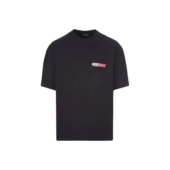 Balenciaga Balenciaga Black Graphic Short Sleeve T-shirt Size US M / EU 48-50 / 2 - 1 Thumbnail