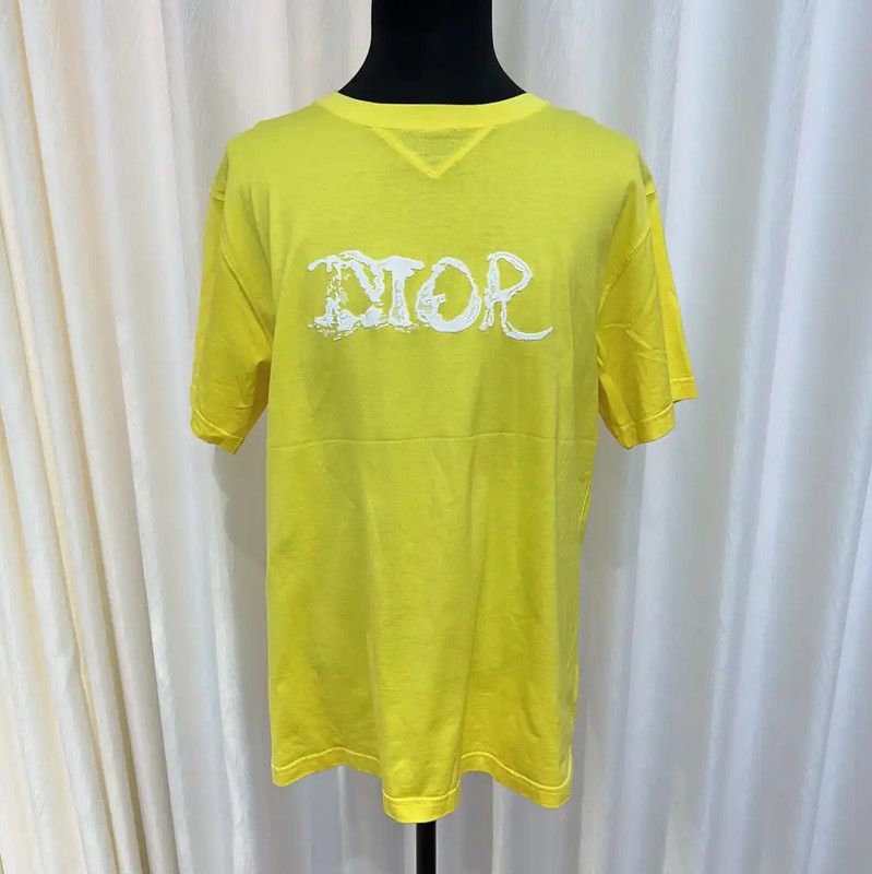 Dior Dior Men's Yellow Cotton T-Shirt 0089 Size US XL / EU 56 / 4 - 1 Thumbnail