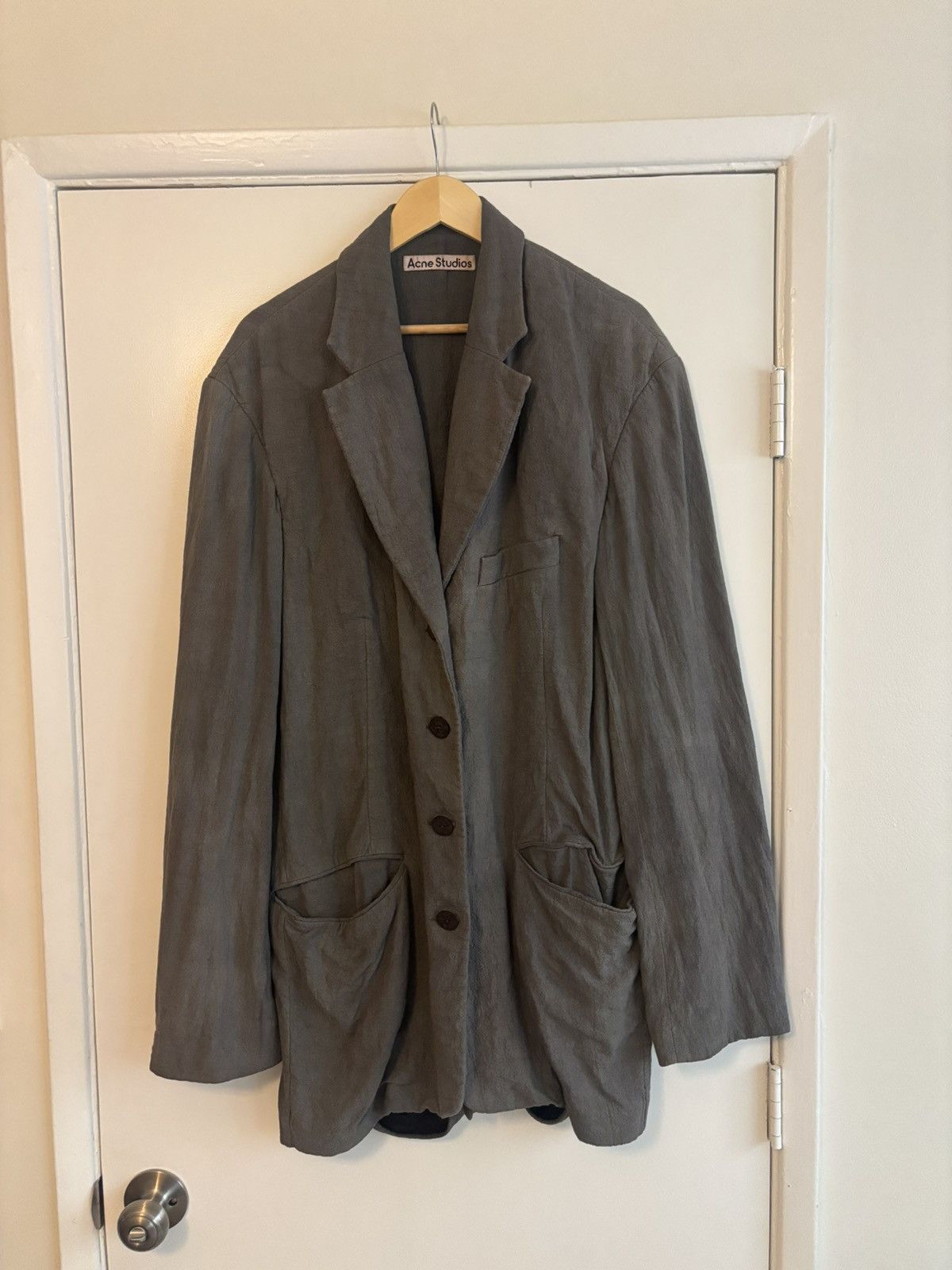 Acne Studios Mens XL Acne Studios sample wool overcoat oversized Size US XL / EU 56 / 4 - 2 Thumbnail