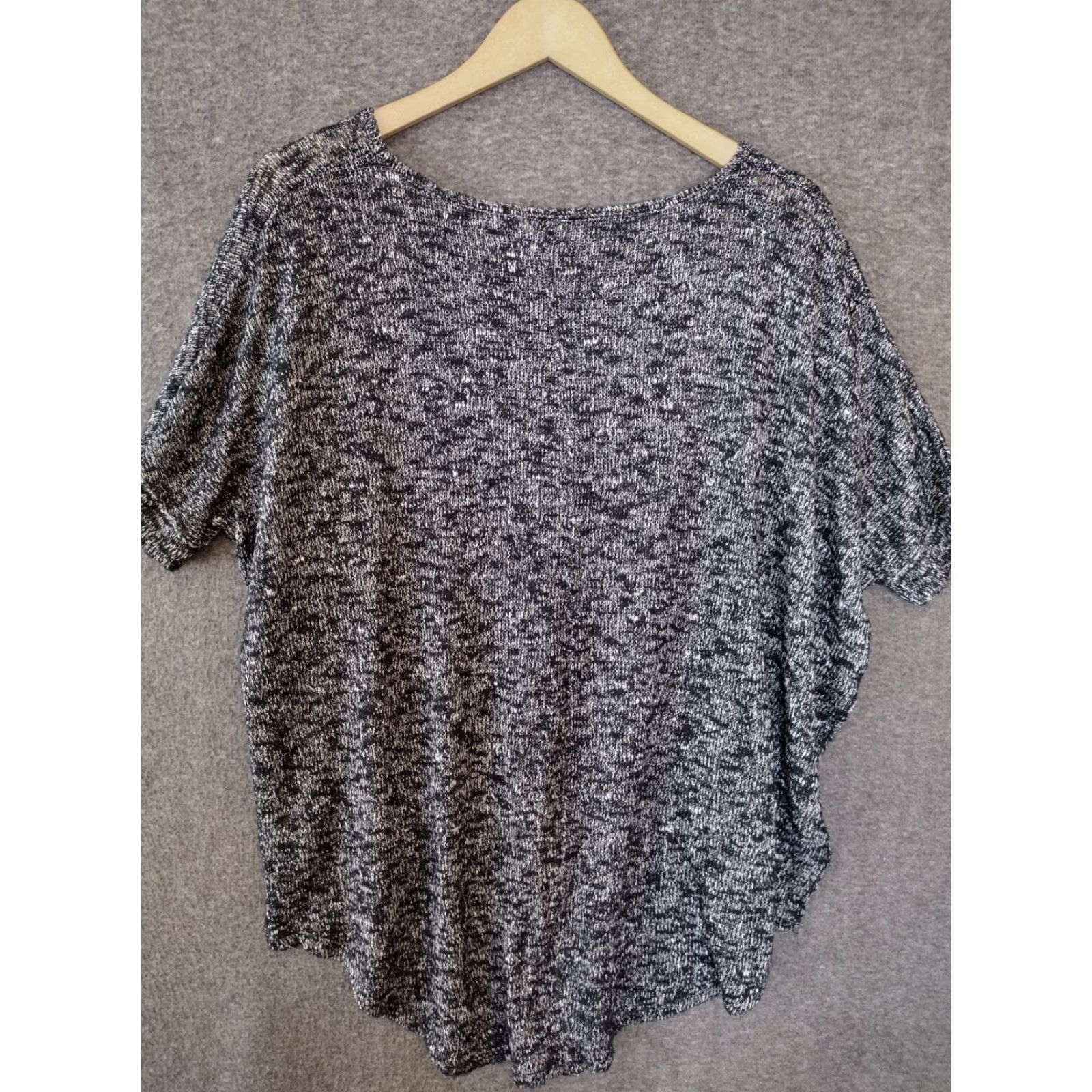 Aeropostale AerosPOSTALE Boat Neck Knit Sweater Gray Metallic Popcorn Open-Knit Pullover Women M Size M / US 6-8 / IT 42-44 - 2 Thumbnail