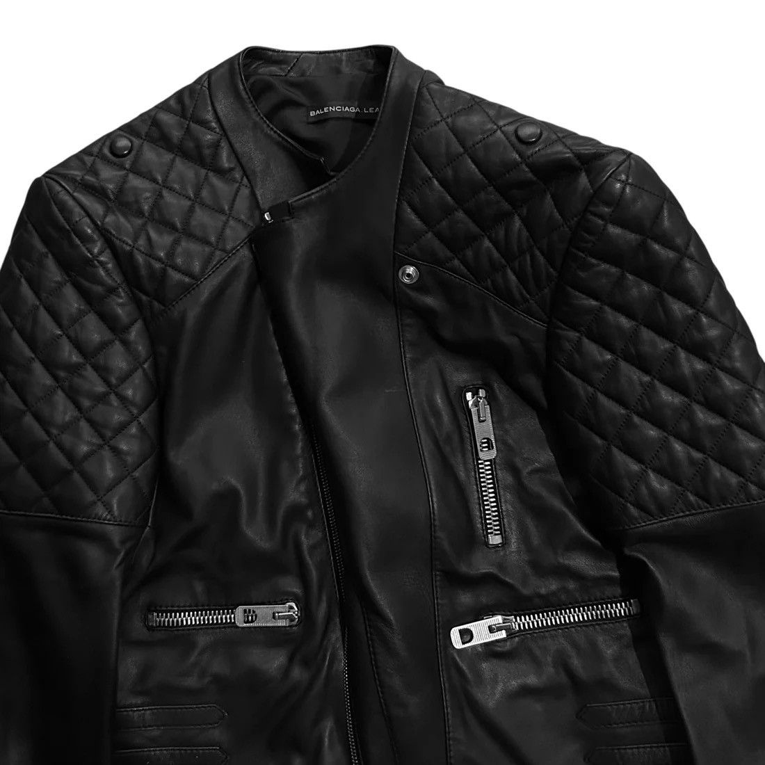 Balenciaga Balenciaga Quilted Bondage Lace Leather Jacket - AW12 Size US M / EU 48-50 / 2 - 5 Thumbnail