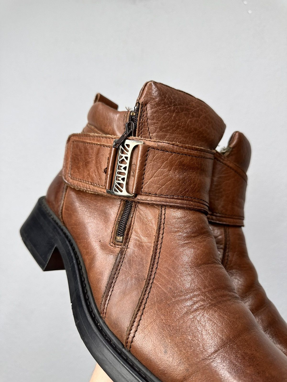 New Rock Vintage Guidi Style AS 98 Leather Boots Italy Design Poell Size US 12 / EU 45 - 3 Thumbnail