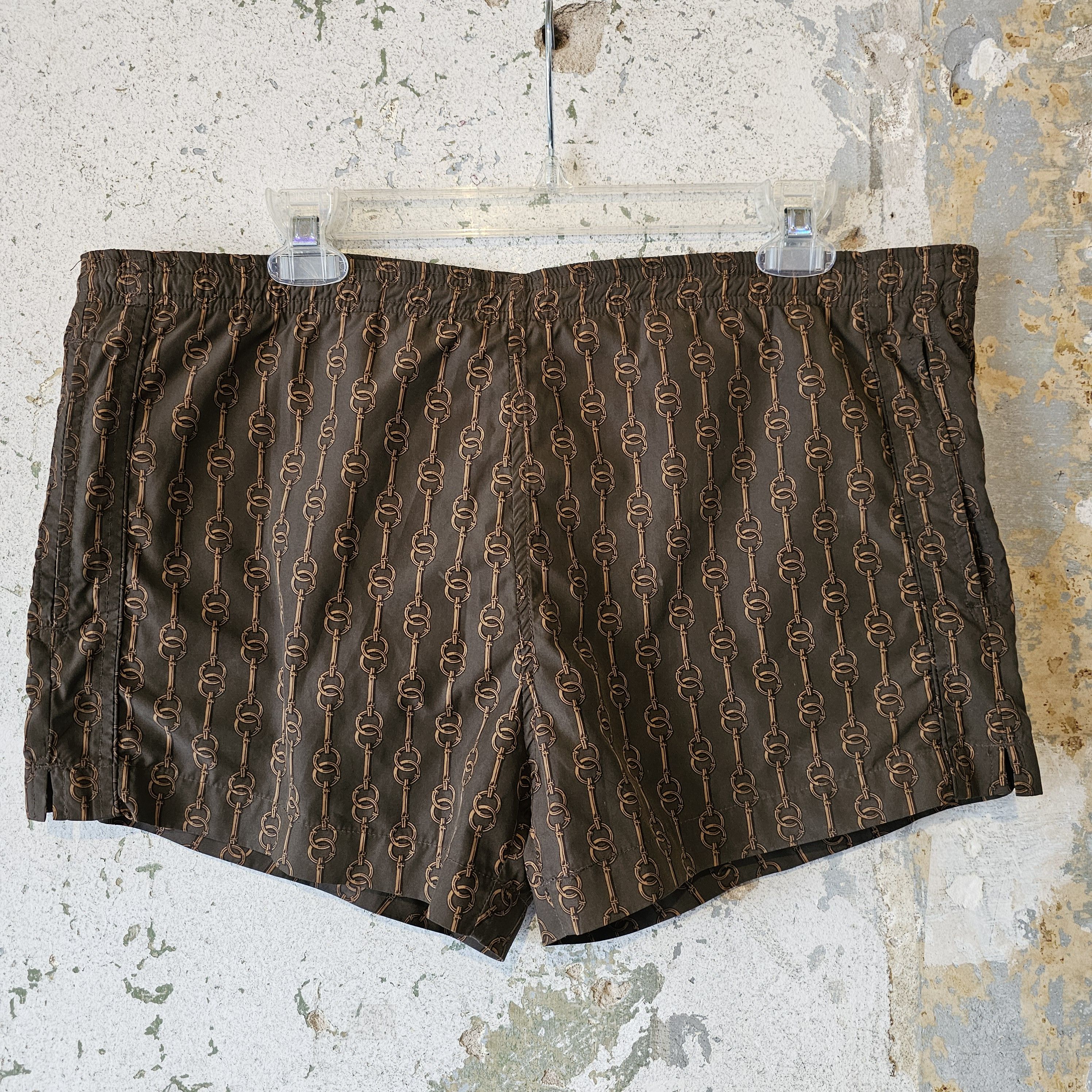 image of Gucci Tom Ford Era Swim Trunks Horsebit in Brown, Men's (Size 32)