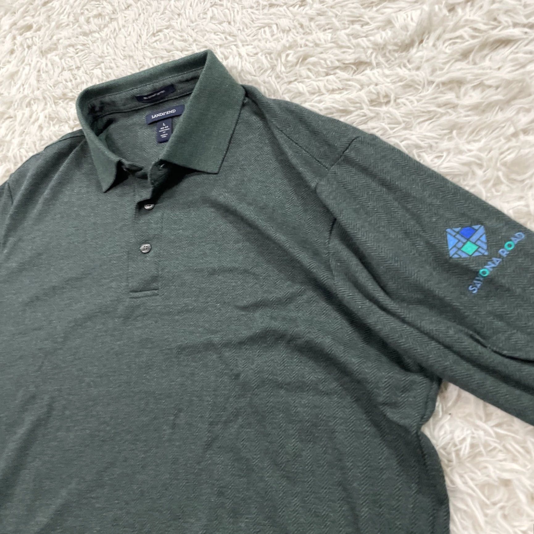 Lands' End Lands' End Rugby Shirt Men L Green Belair Savona Road Logo Size US L / EU 52-54 / 3 - 4 Thumbnail
