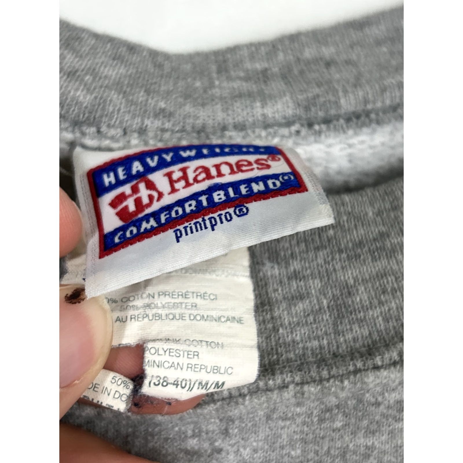 Hanes Hanes Mens Medium Crewneck Sweater Long Sleeve Pullover Americana Motorcycle Gray Size US M / EU 48-50 / 2 - 7 Thumbnail