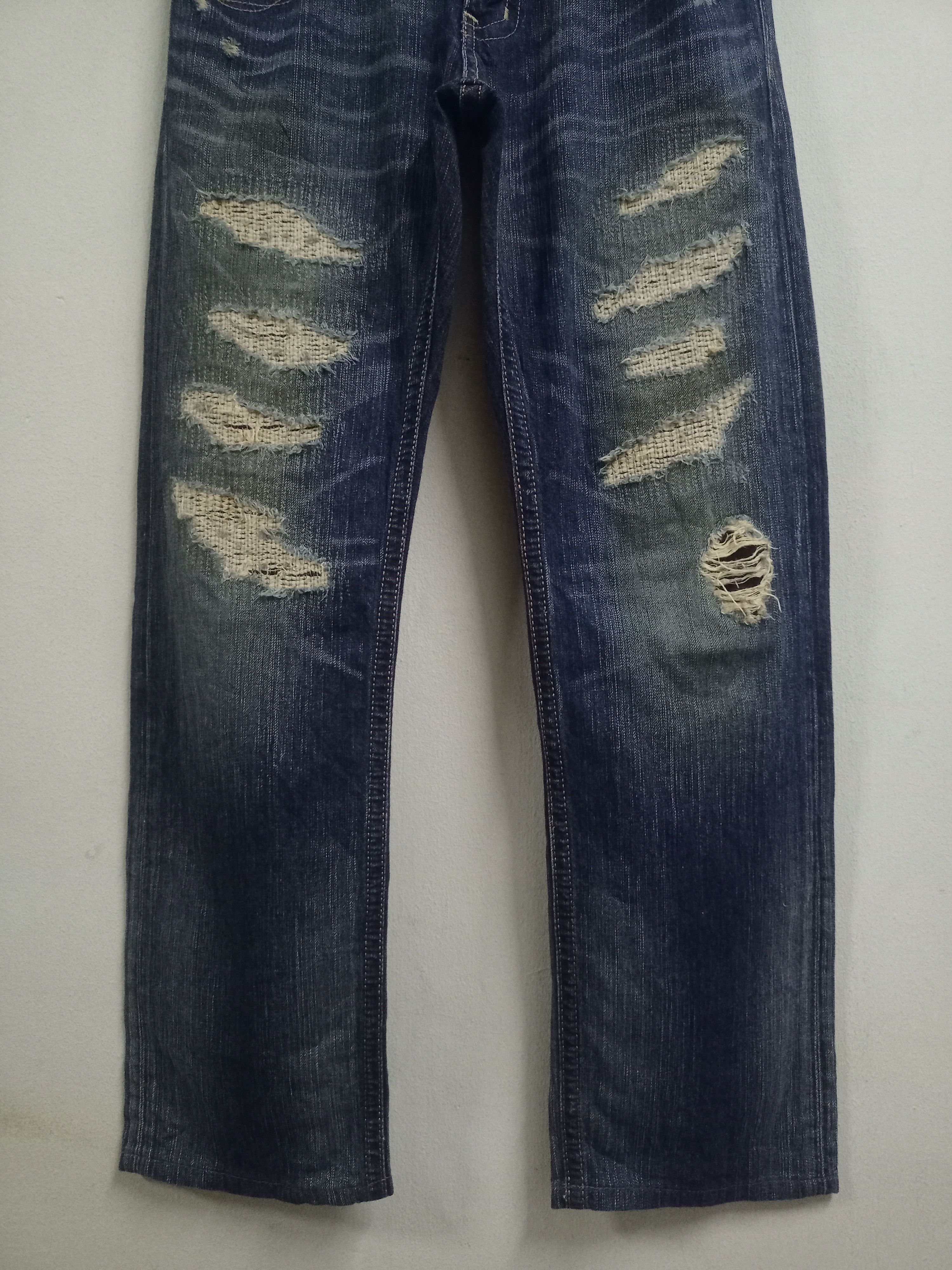 Edwin Exclusive Vintage Edwin XV Blue Wash Distressed Loose Jeans Size US 30 / EU 46 - 5 Thumbnail