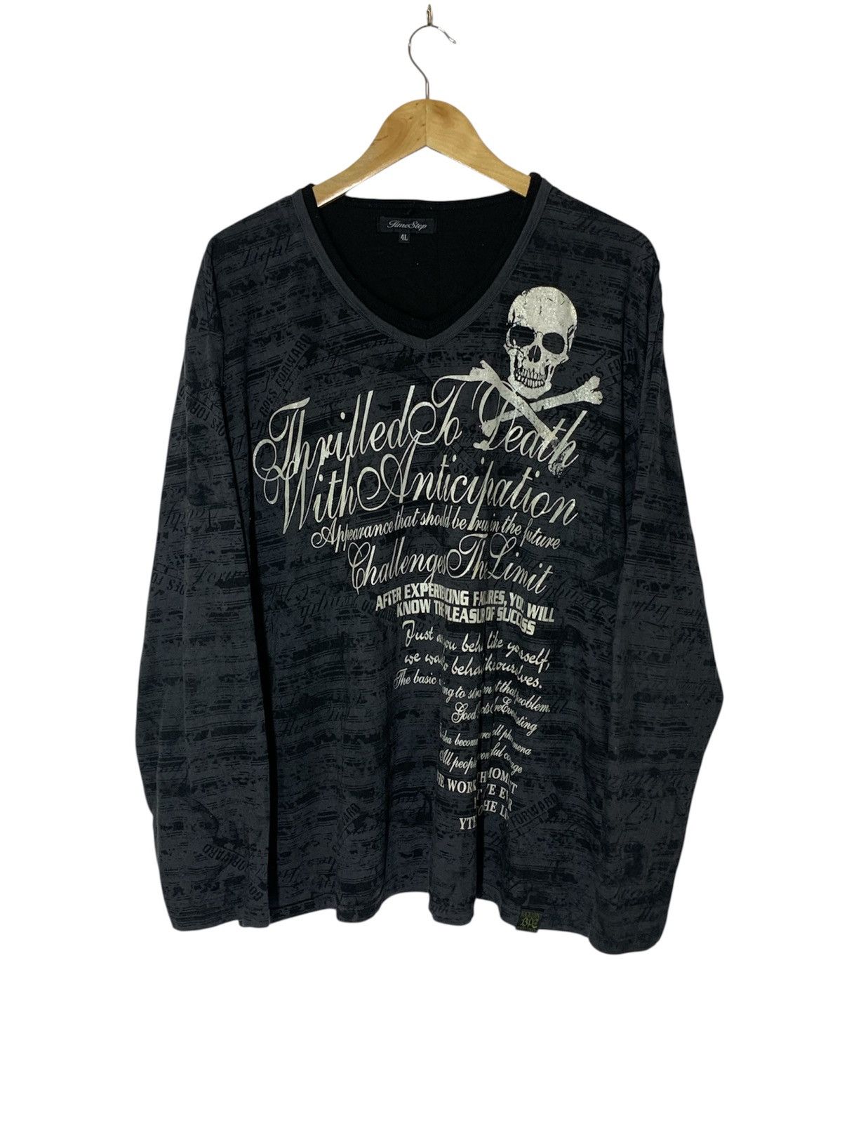 Japanese Brand Time Step Gothic Poem Text Apocalypse Longsleeve Size US L / EU 52-54 / 3 - 1 Thumbnail