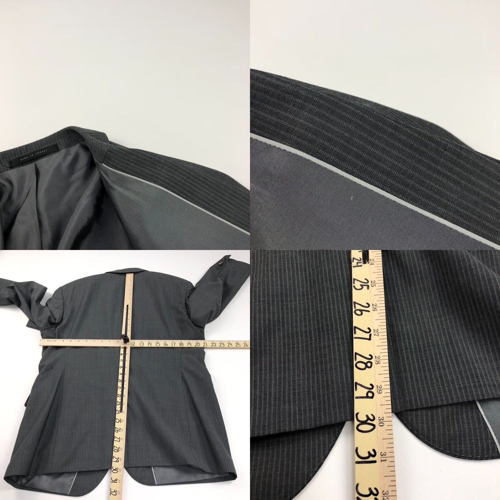 Hugo Boss Hugo Boss 42L Paolini Movio Sport Coat - Gray - Striped - One Piece Size US S / EU 44-46 / 1 - 9 Thumbnail