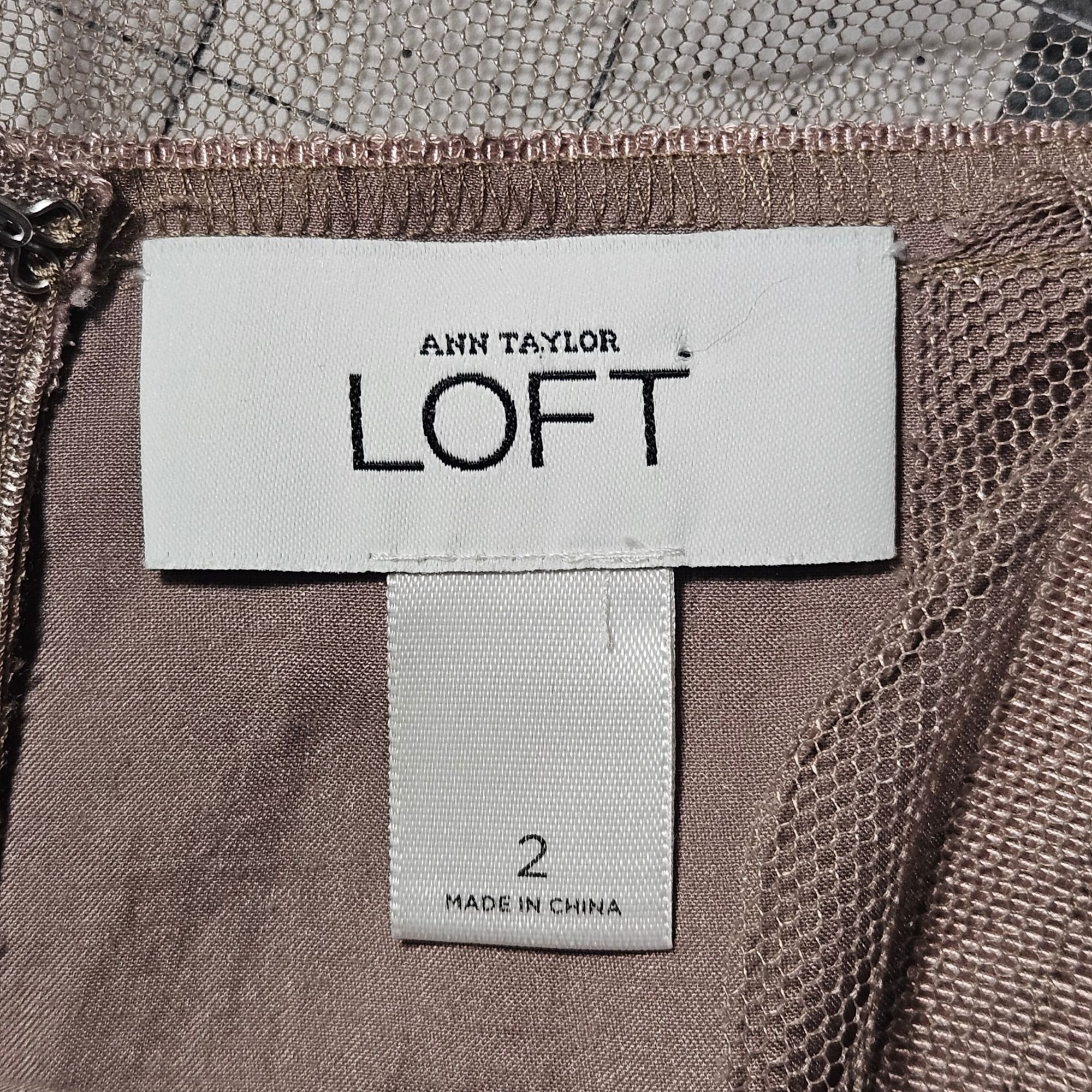 Other Loft Women's Brown & Taupe Sleeveless Sheath Dress 2 Size XS / US 0-2 / IT 36-38 - 3 Thumbnail