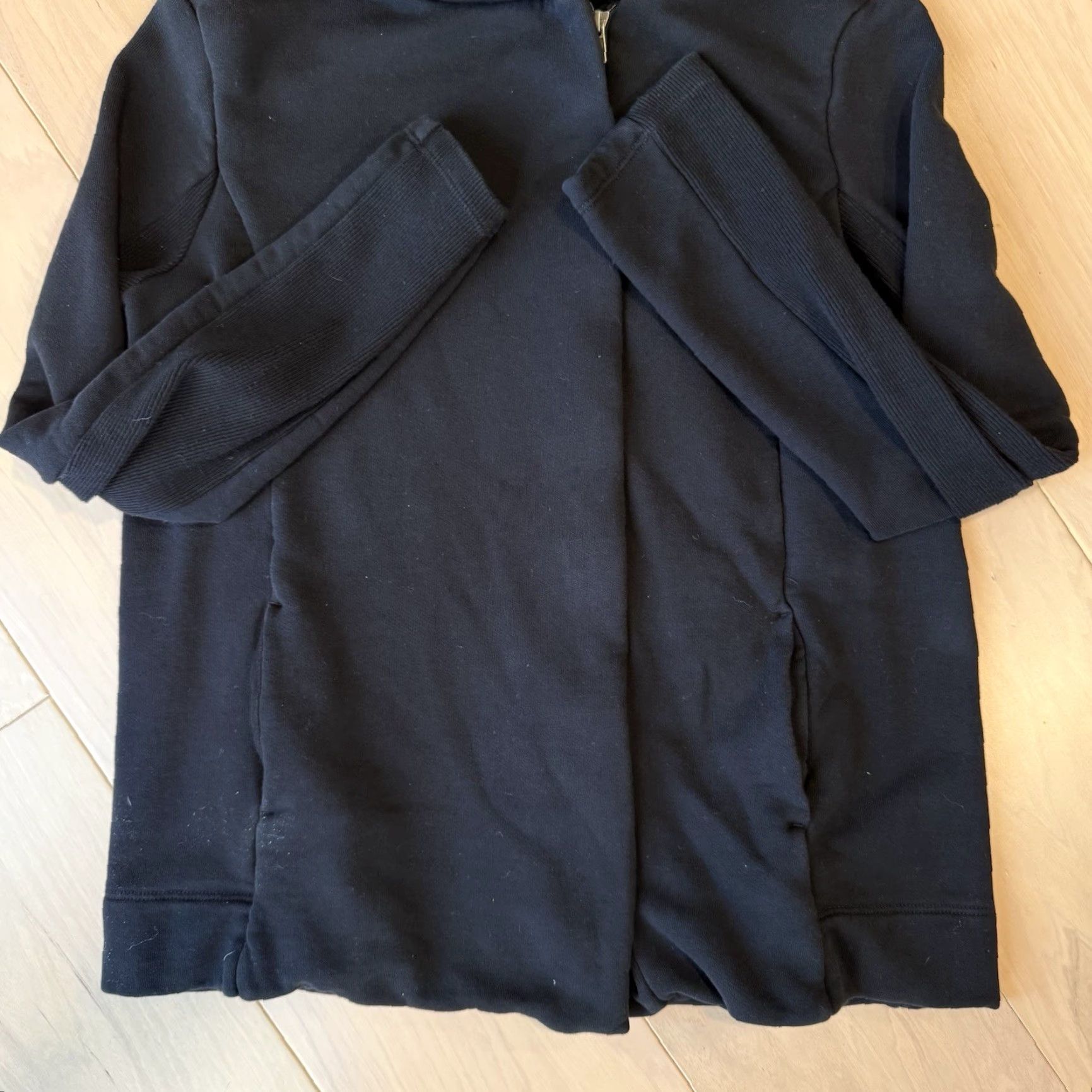 James Perse VINTAGE James Perse Jacket Women’s 4 Black Cotton Full Zip Asymmetrical Hoodie Fleece Size S / US 4 / IT 40 - 5 Thumbnail