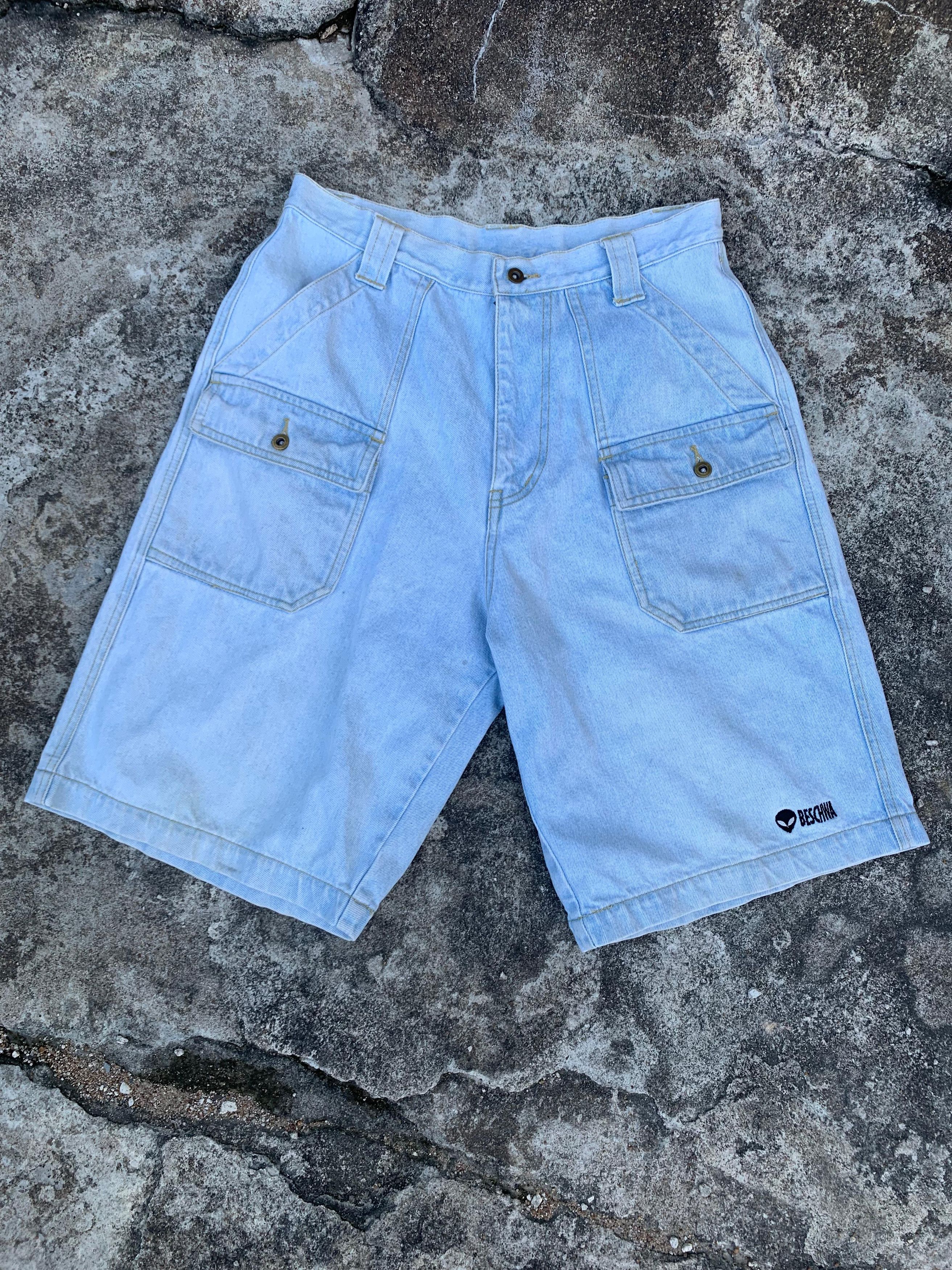 Alien Workshop × Vintage VTG 00s Beschwa Baggy denim shorts pants Size US 32 / EU 48 - 1 Thumbnail