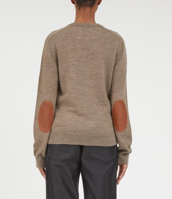 Maison Margiela o1bcso1str0526 555 / Elbow Patch Crewneck Sweater in Walnut Size XS / US 0-2 / IT 36-38 - 3 Thumbnail