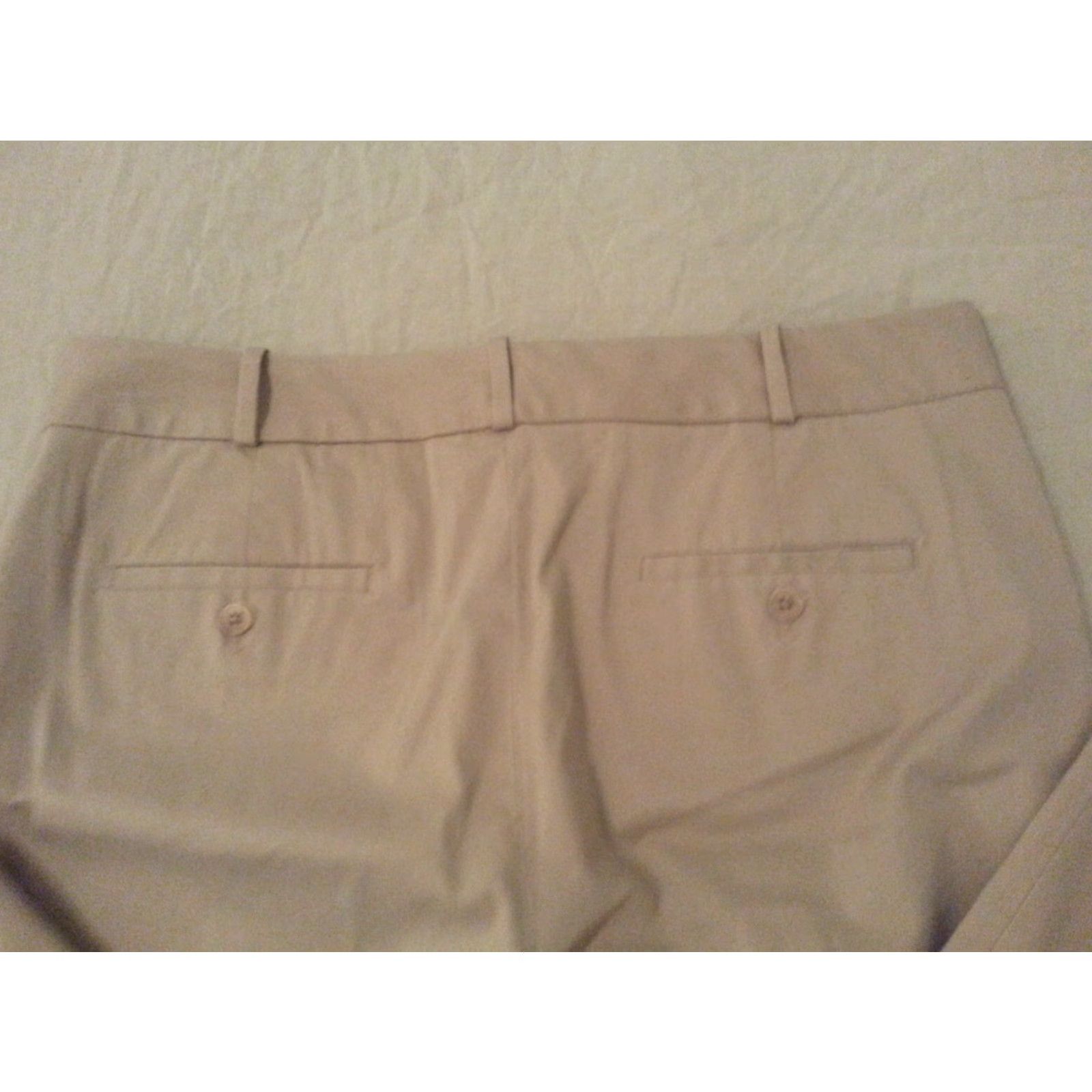 Talbots Womens Talbots Pants 12 Khaki Cotton Slack Chino Trouser Beige Dress Style Curvy, Regular, 24 1/2 Inseam, 17 1/2" Waist, Womens, Trousers Size 34" / US 12 / IT 48 - 3 Thumbnail