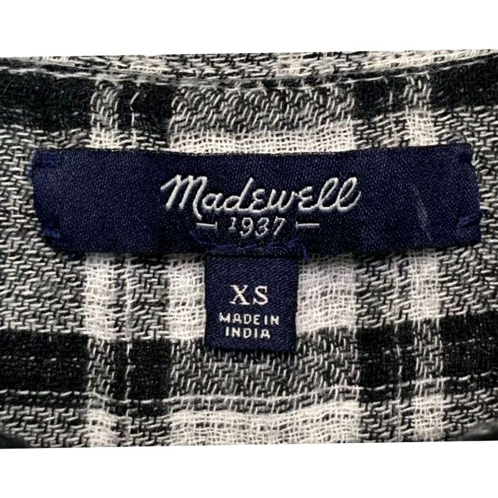 Madewell Madewell Shirt Womens XS Black White Plaid Button Down Long Sleeve Casual Ladies Size XS / US 0-2 / IT 36-38 - 4 Thumbnail