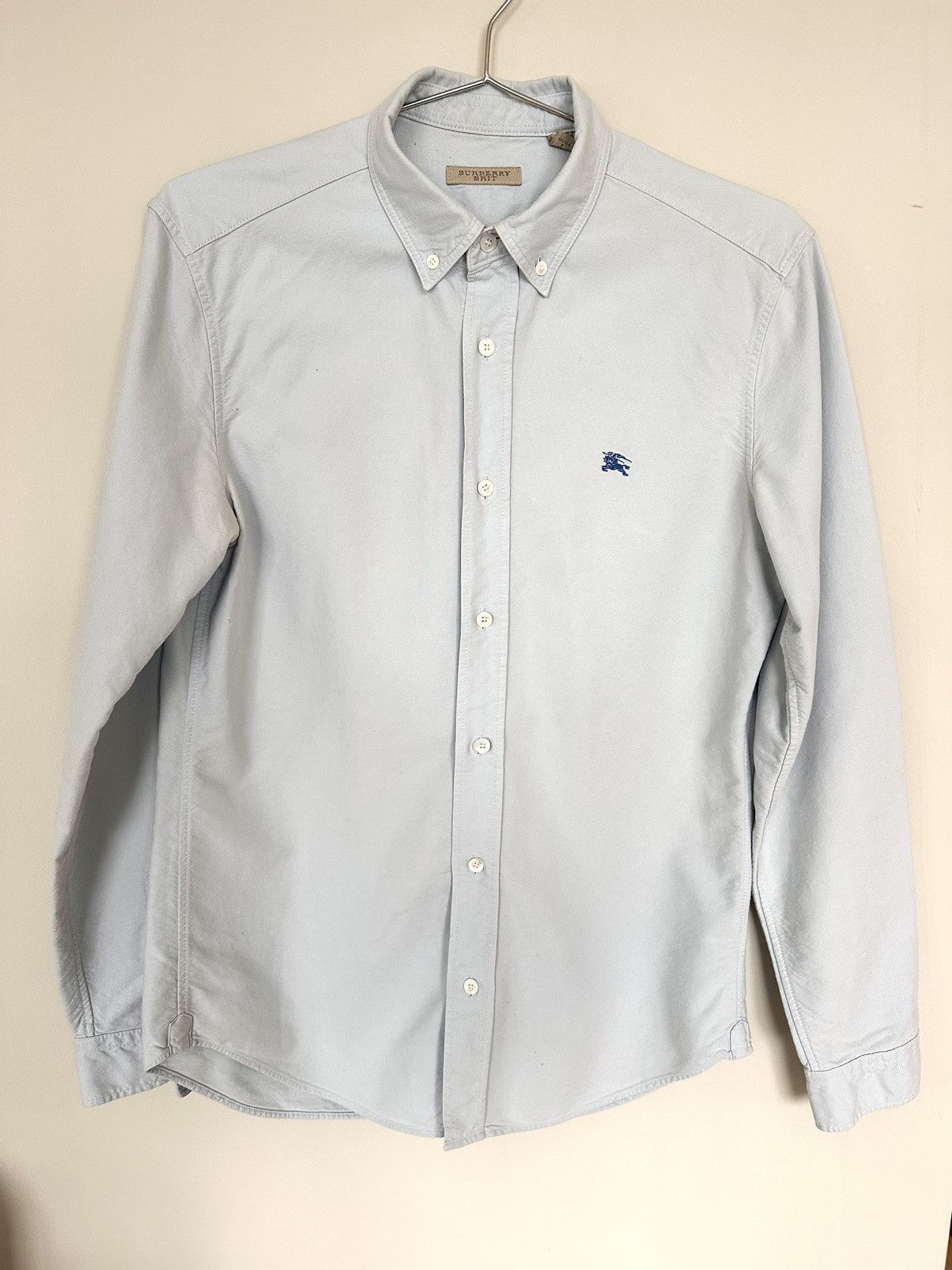 image of Burberry Button Up Shirt in Blue, Men's (Size Small)