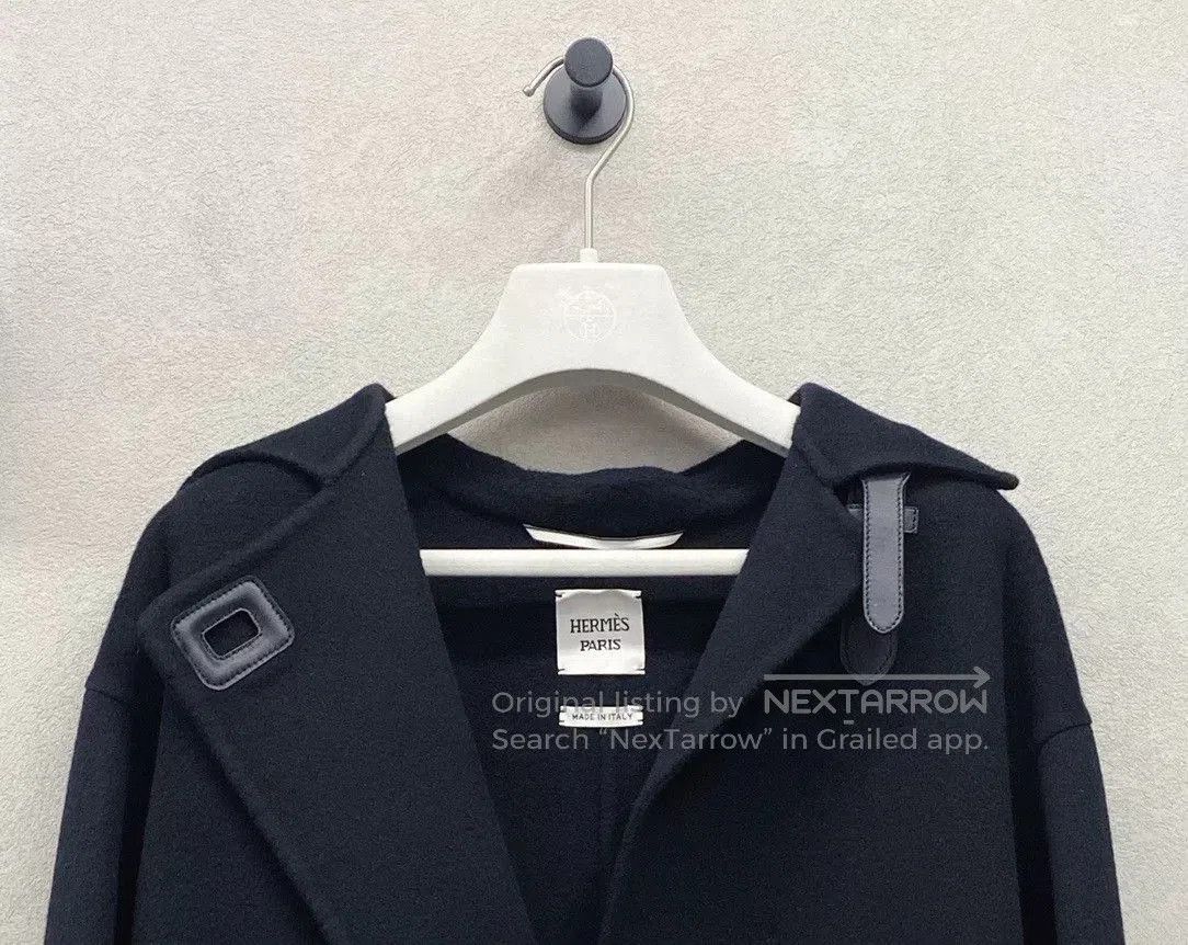 Hermes Hermès Black Cashmere Tie Coat. Size US XS / EU 42 / 0 - 4 Thumbnail