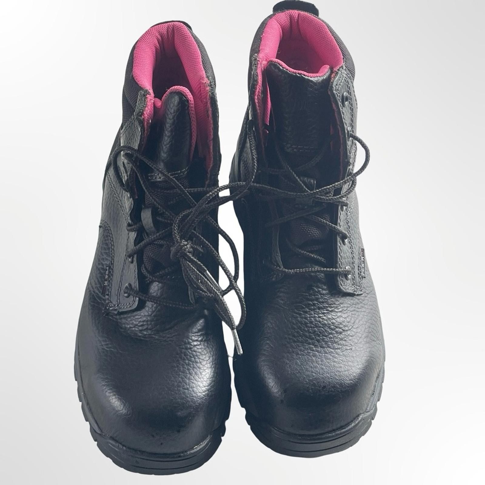 Wolverine Wolverine Women's Black and Pink Steel Toe Boots Size US 6.5 / IT 36.5 - 2 Thumbnail