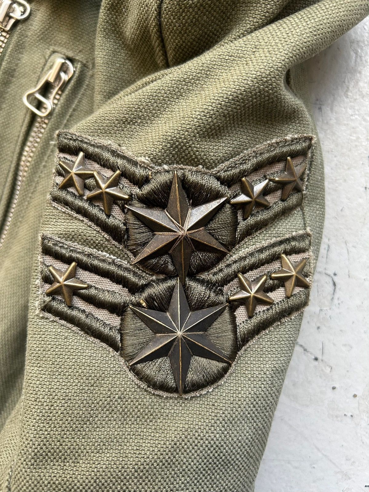 Balmain Balmain by Christophe Decarnin Studded Military Biker Jacket Size US XS / EU 42 / 0 - 4 Thumbnail