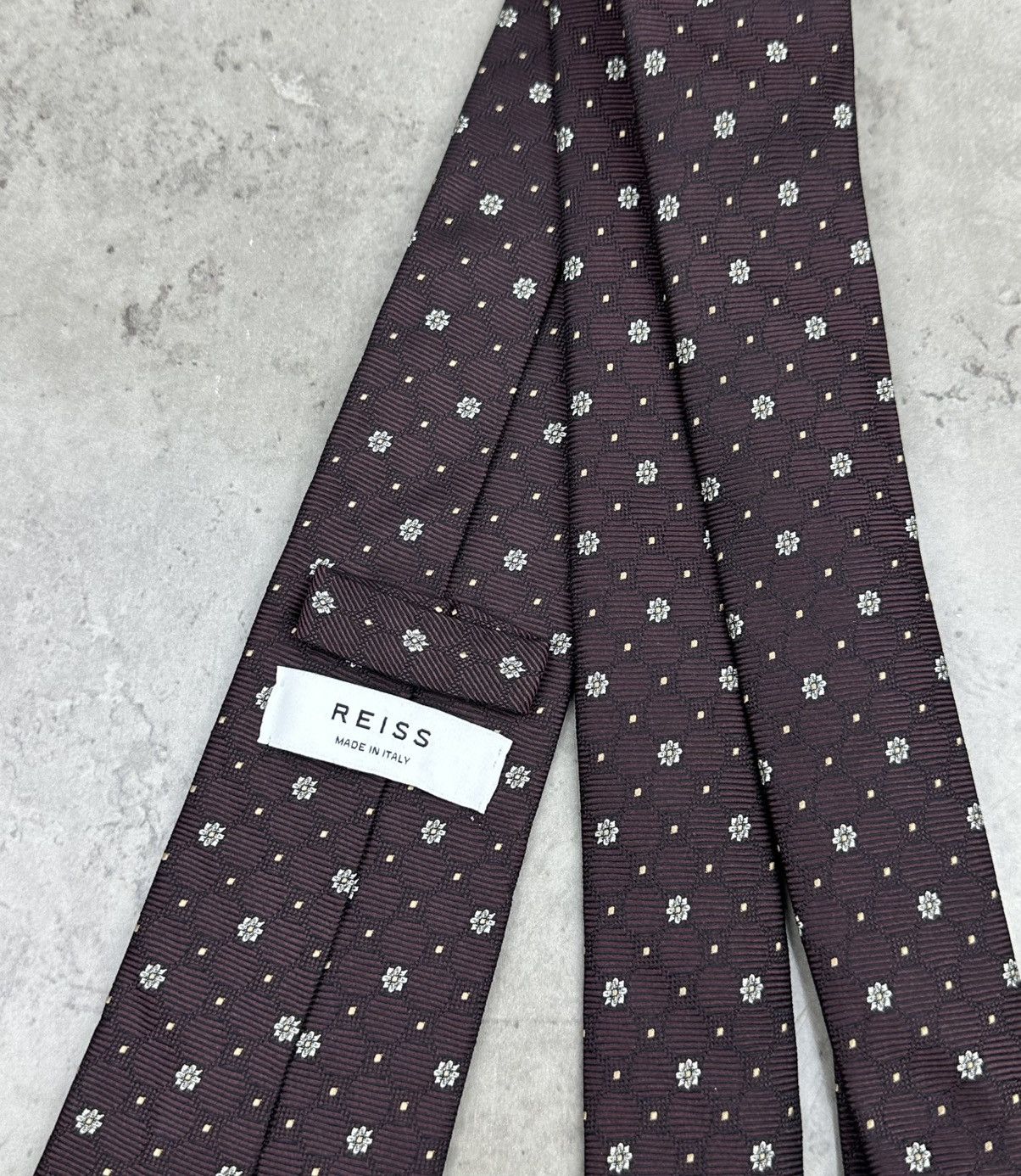 Reiss Reiss Floral Silk Tie - Made in Italy Designer Mens Necktie Size ONE SIZE - 6 Thumbnail