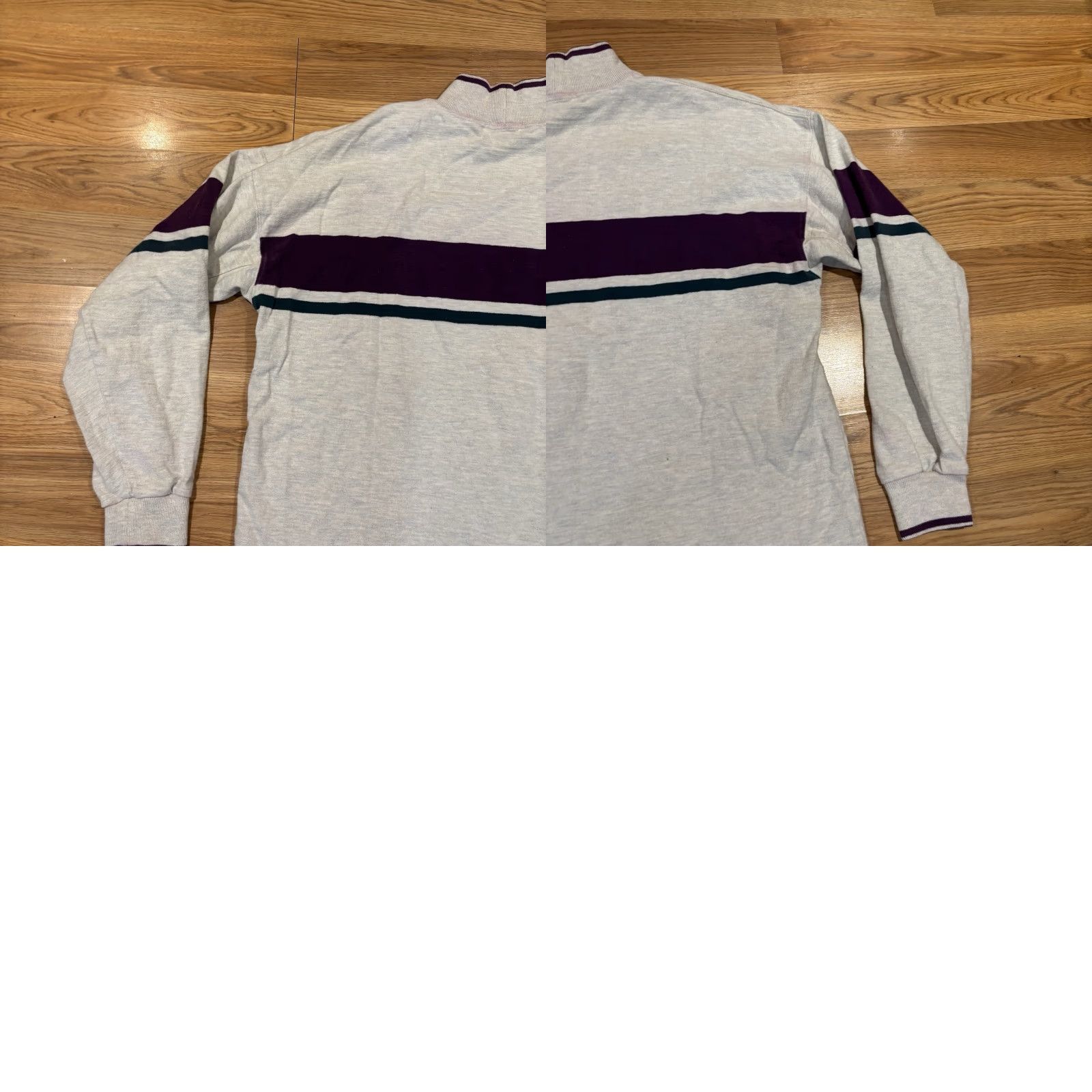 Vintage VINTAGE LL Bean Striped Sweatshirt Pullover USA Men’s XL Purple Gray Green Pattern: Solid Long Sleeve Mock Neck Pullover Sweatshirt Size US XL / EU 56 / 4 - 9 Thumbnail