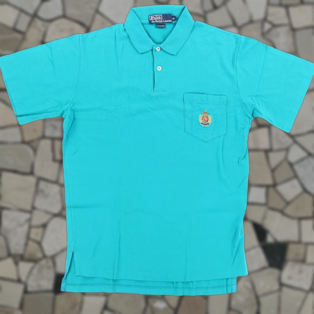 Polo Ralph Lauren VTG Polo Ralph Lauren Pocket 100% Fine Cotton Solid Polo Shirt Green Men's M Shirt Size US M / EU 48-50 / 2 - 1 Thumbnail