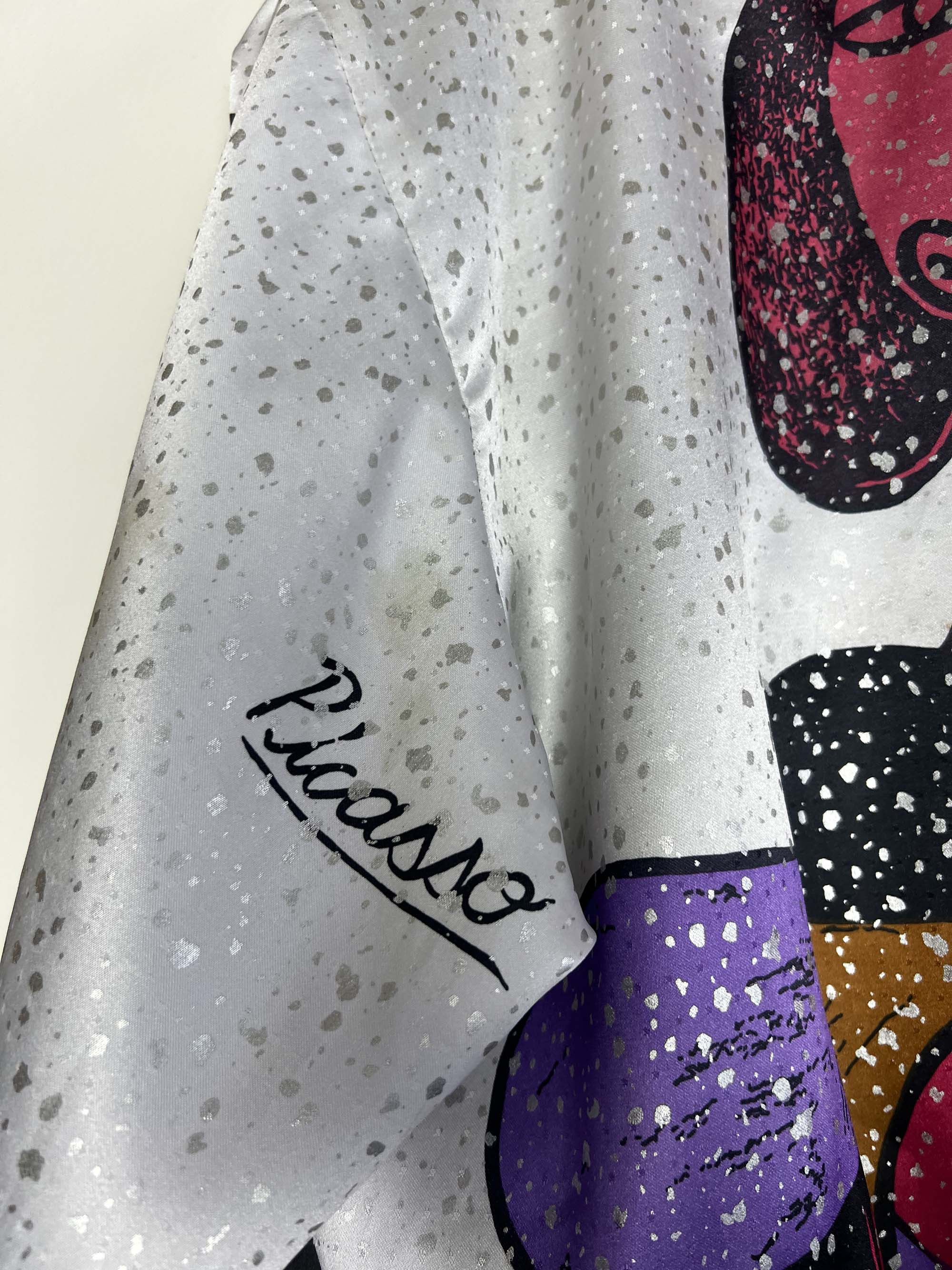Vintage Vintage 1990's White Picasso Pop Art Silky Bomber Jacket Size US M / EU 48-50 / 2 - 10 Thumbnail