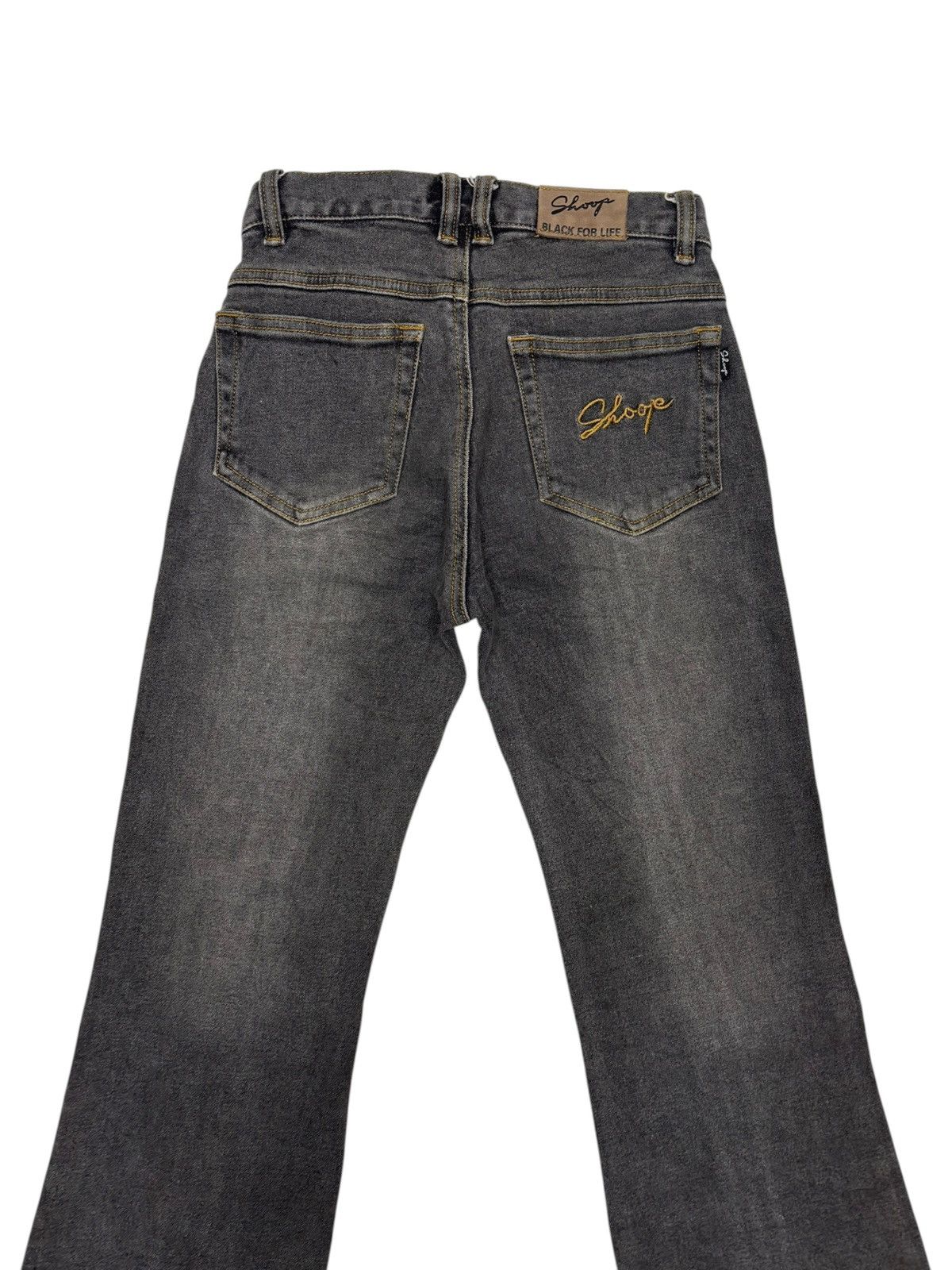 If Six Was Nine RARE FLARE JEAN BLACK ZIPPER DENIM SHOOP BLACK FOR LIFE JEAN Size 24" / US 00 / IT 34 - 8 Thumbnail
