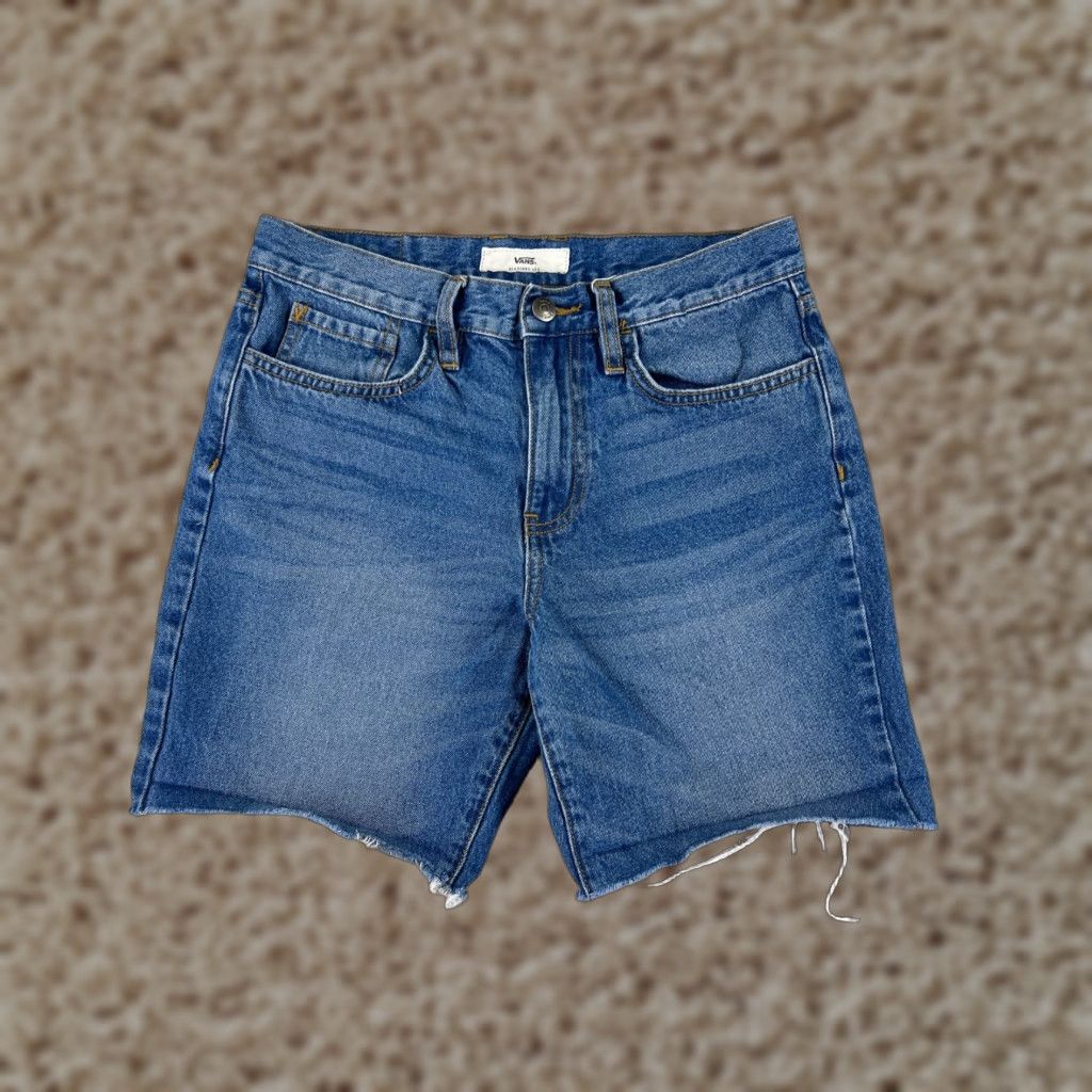 Vans Vans Shorts Womens 7 Blue Denim Mid Rise Cut-Off 27x7 Regular 5-Pocket Denim Short Jeans Wool? Size 28" / US 6 / IT 42 - 1 Thumbnail