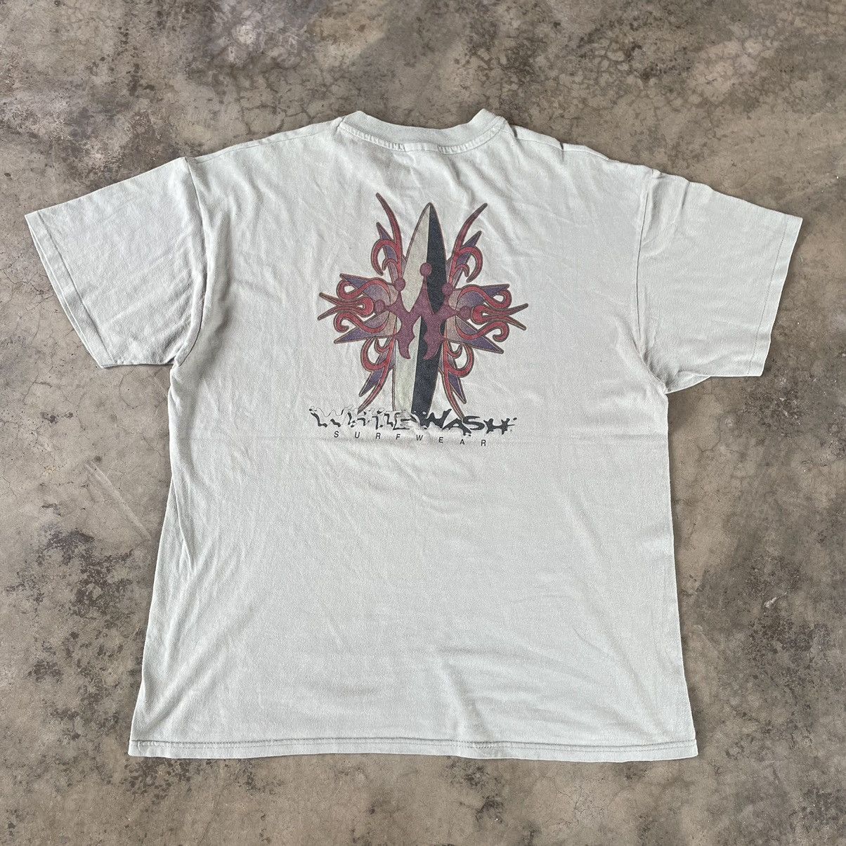 Vintage 🔥🔥Vintage White Wash Big Logo Sun Faded Surfing Tee Size US XL / EU 56 / 4 - 1 Thumbnail