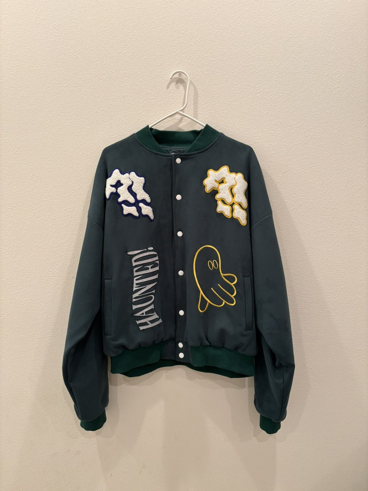 Designer Blu Boy X Wntd Suede Varsity Jacket Size US L / EU 52-54 / 3 - 1 Thumbnail