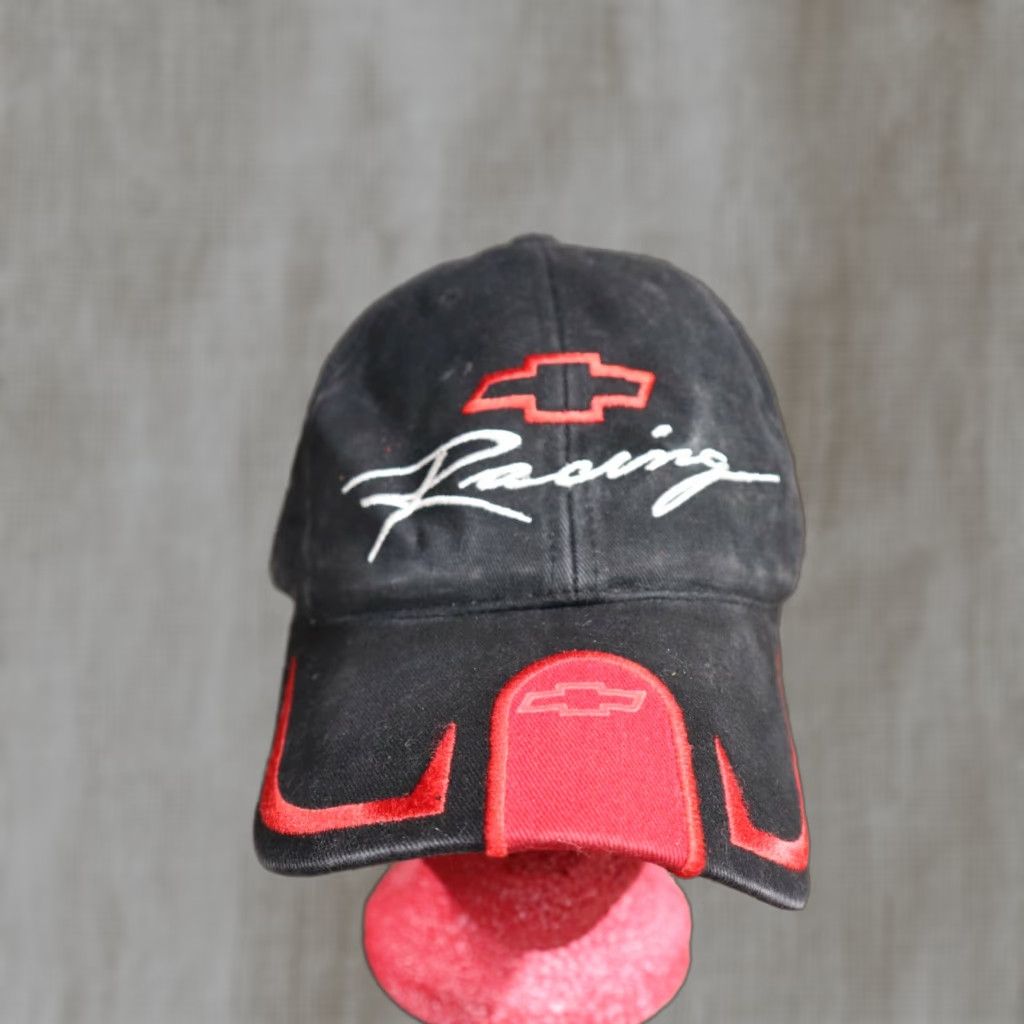 Vintage Checkered Flag Sports Baseball Cap Nascar Adjustable Black Men One Size Sports Embroidered Cap Size ONE SIZE - 1 Thumbnail