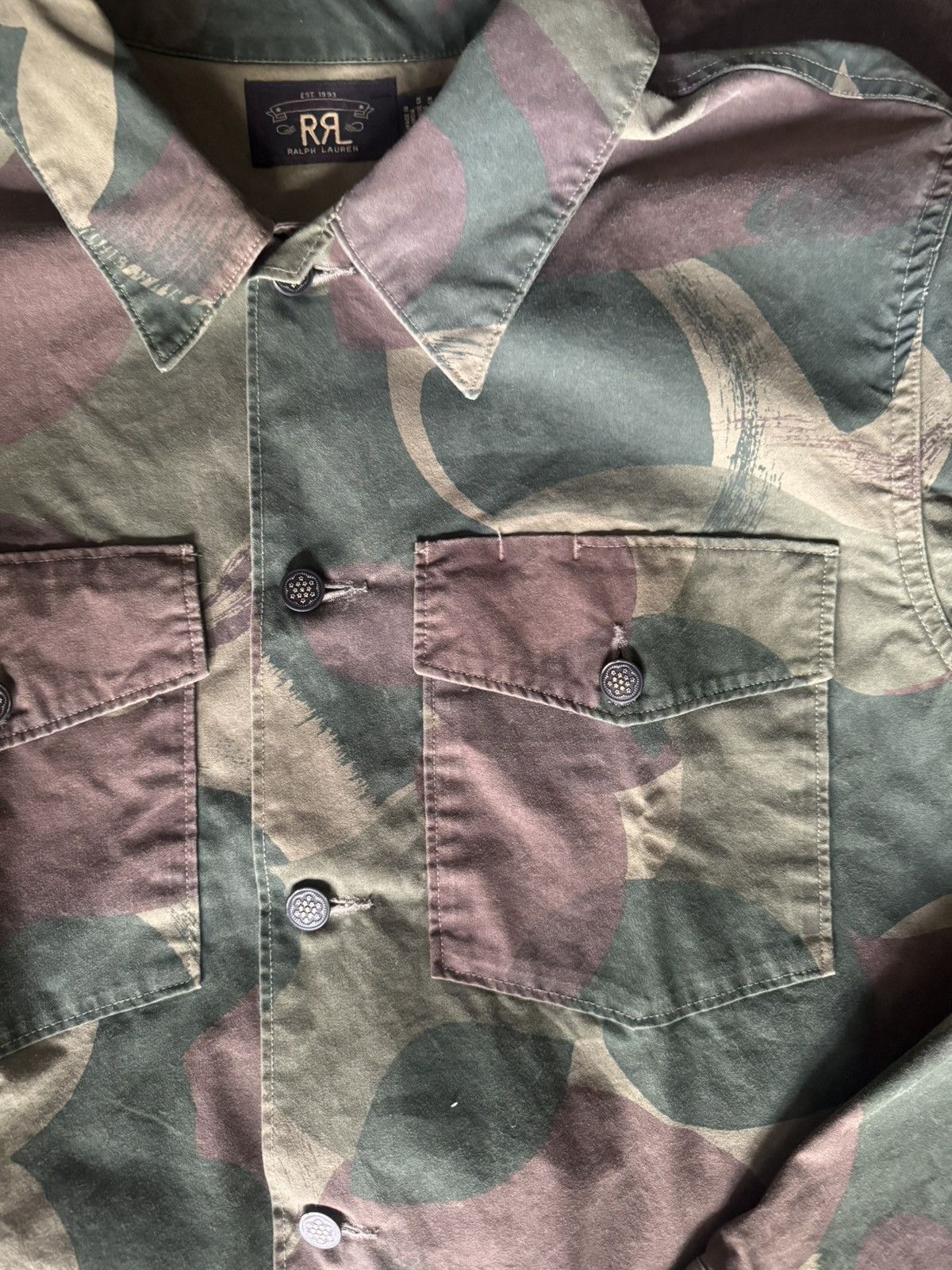 RRL Ralph Lauren RRL Ralph Lauren Camo Button-Up Shirt Size US XL / EU 56 / 4 - 2 Thumbnail