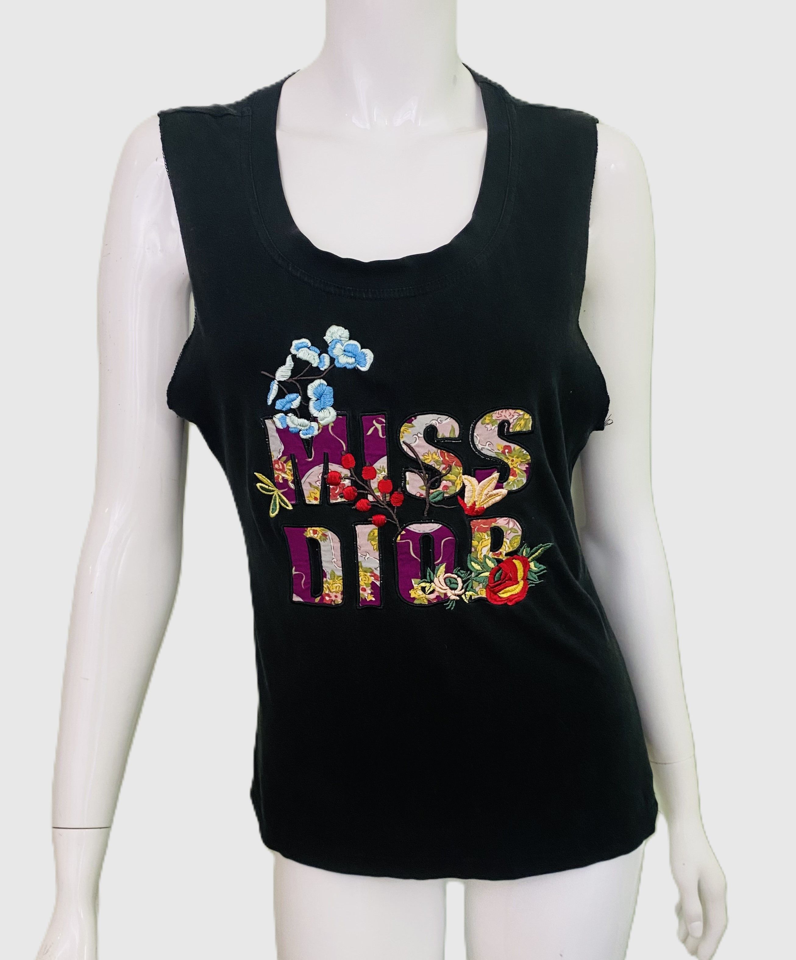 Dior Christian Dior Miss Embroidered J'adore Tee Tank Top Size L / US 10 / IT 46 - 1 Thumbnail
