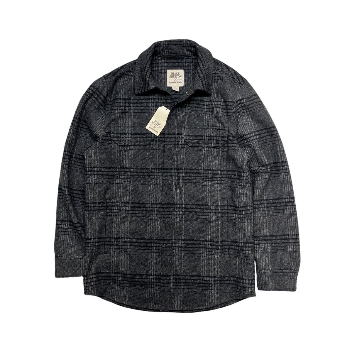 Lands' End × Vintage Lands End Blake Shelton Snap Flannel Plaid NWT Size US S / EU 44-46 / 1 - 1 Thumbnail