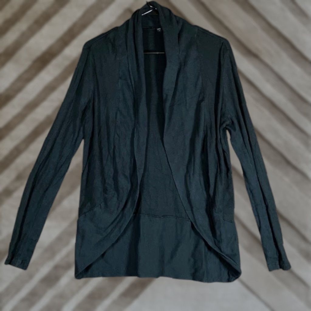 Express Express Womens Sweater Cardigan Black Open Front Long Sleeve Modal Large Size L / US 10 / IT 46 - 1 Thumbnail