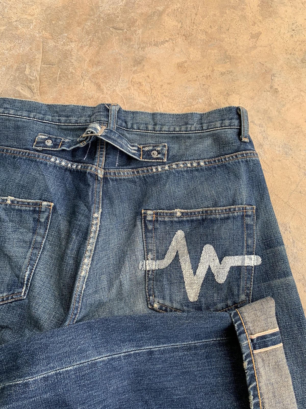 If Six Was Nine × Jean × WHIZ LIMITED Whiz Limited Japan Ripped Selvedge Distressed Denim Size US 35 - 19 Thumbnail