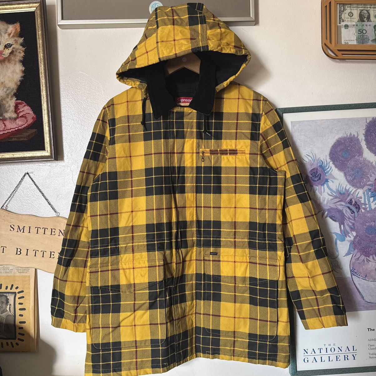 Supreme F/W 14 Supreme x Millerain Yellow Plaid Dry Wax Barn Coat  